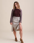 Amanda is wearing a size S.