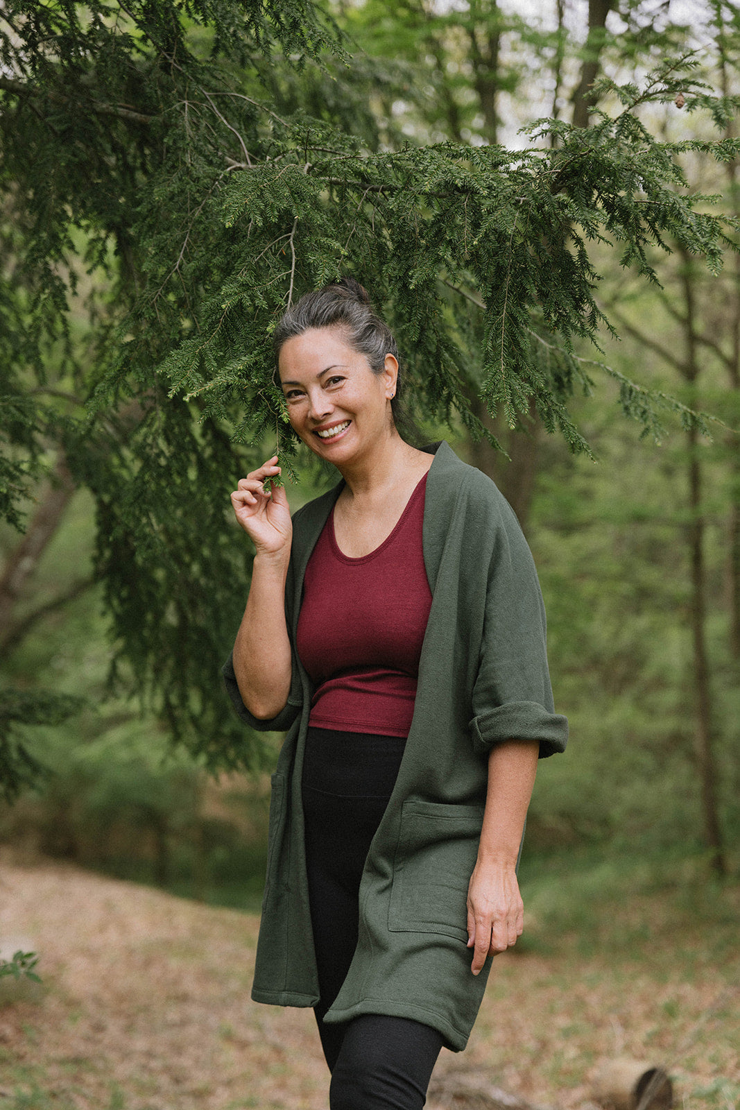 Timberline Cardigan in Forest