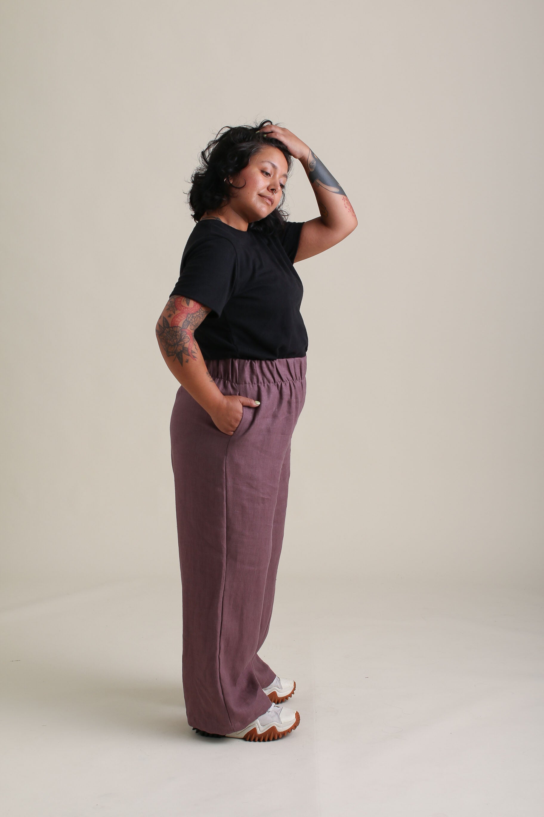 Esme is wearing a size XL.