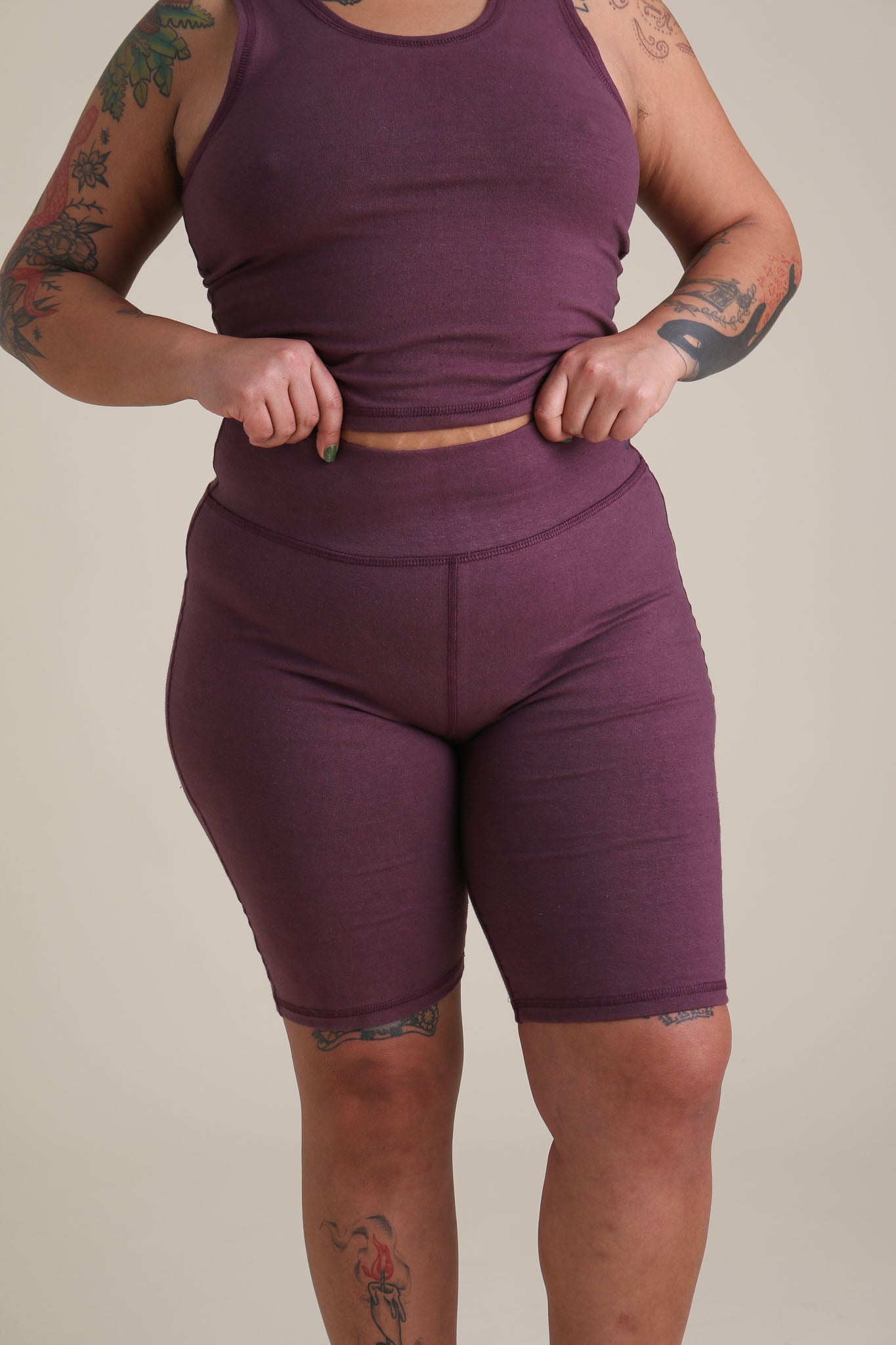 Yoga Bike Shorts in Fig – Conscious Clothing