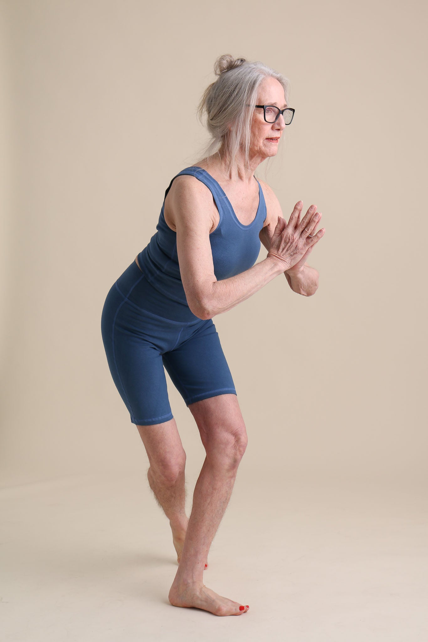 Yoga Bike Shorts in Azure – Conscious Clothing - Main Image