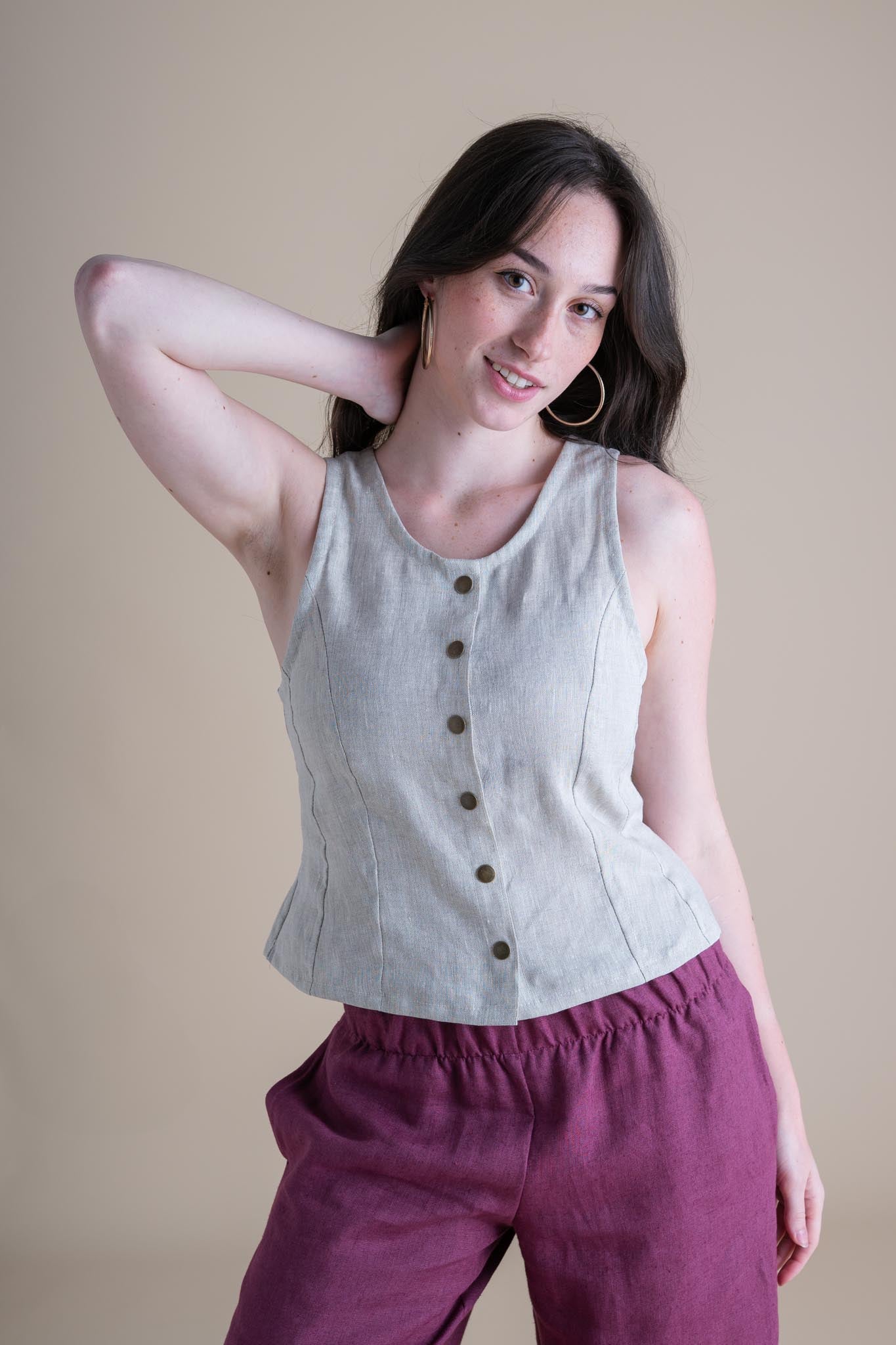 Hannah is wearing a size S.