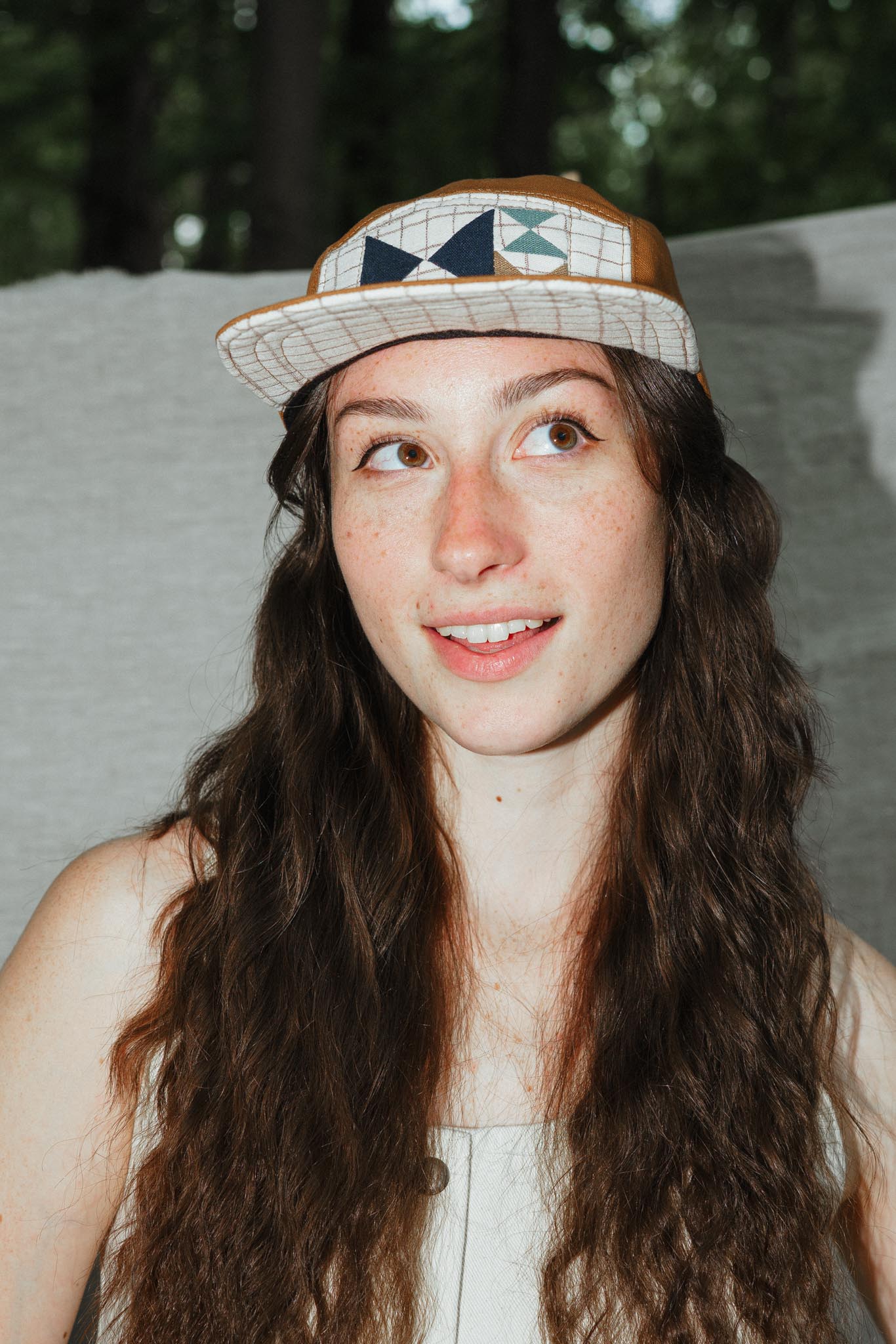 Quilted Camp Hat by Sundew Sewing in Grid 2