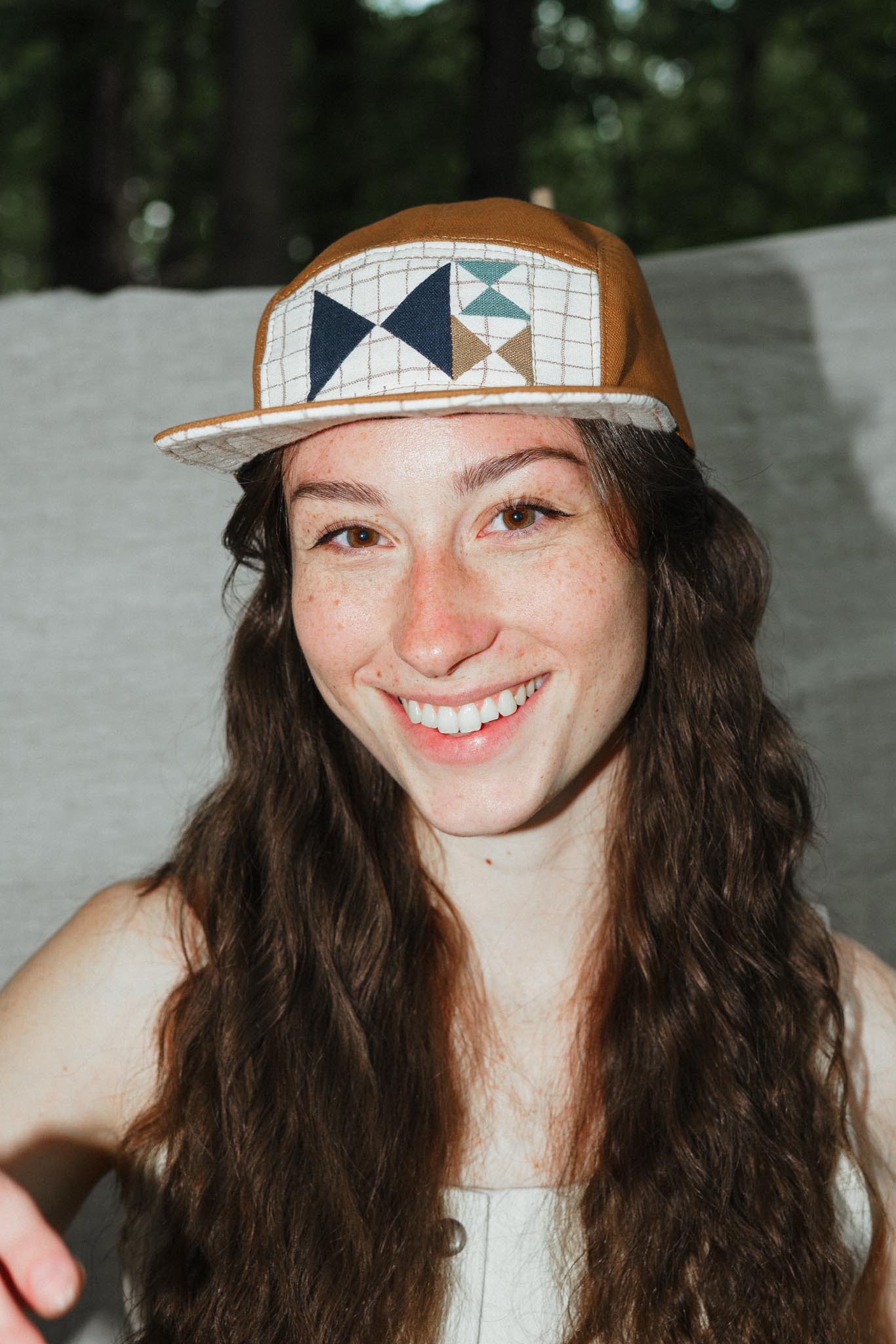 Quilted Camp Hat by Sundew Sewing in Grid 2