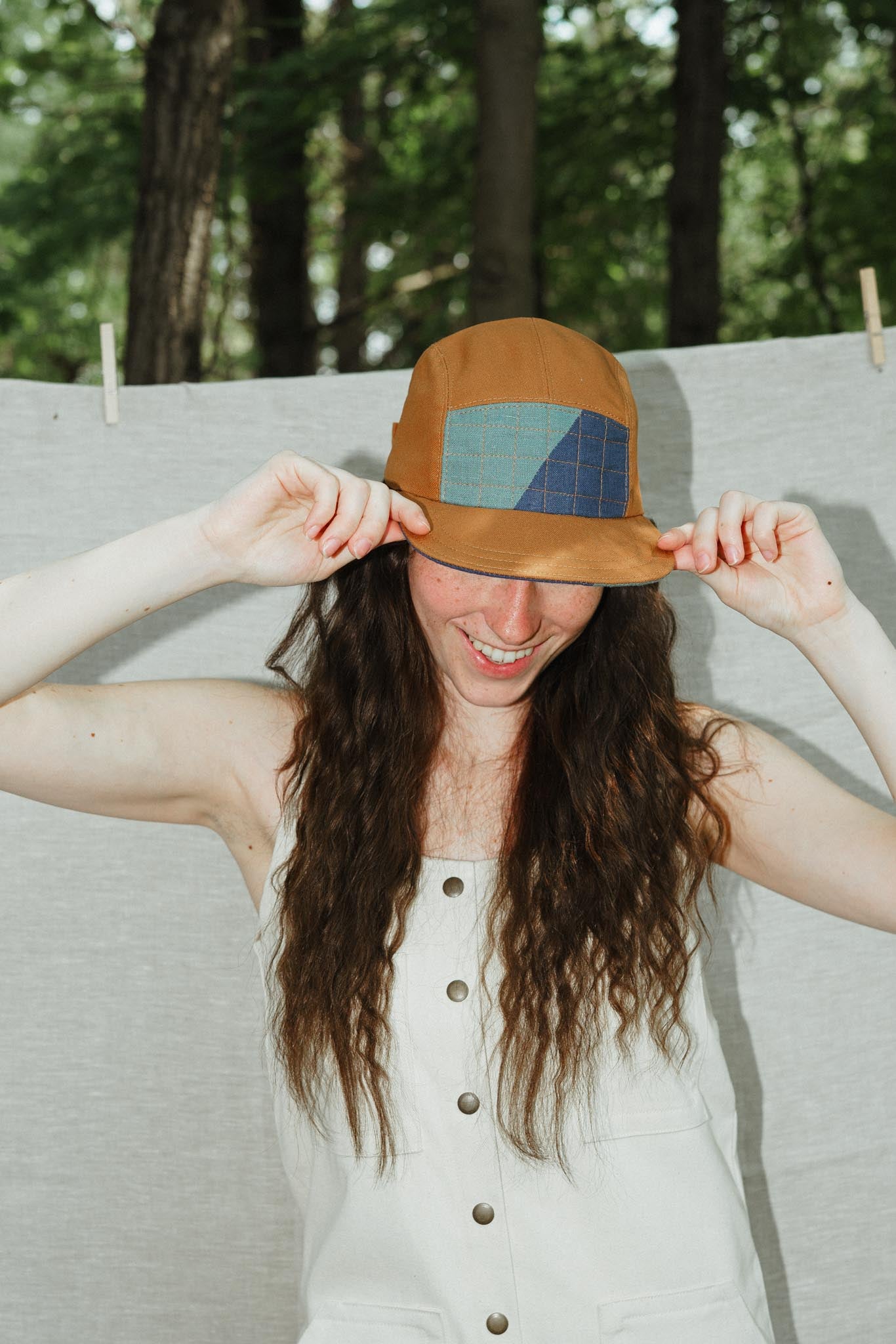 Quilted Camp Hat by Sundew Sewing in Navy