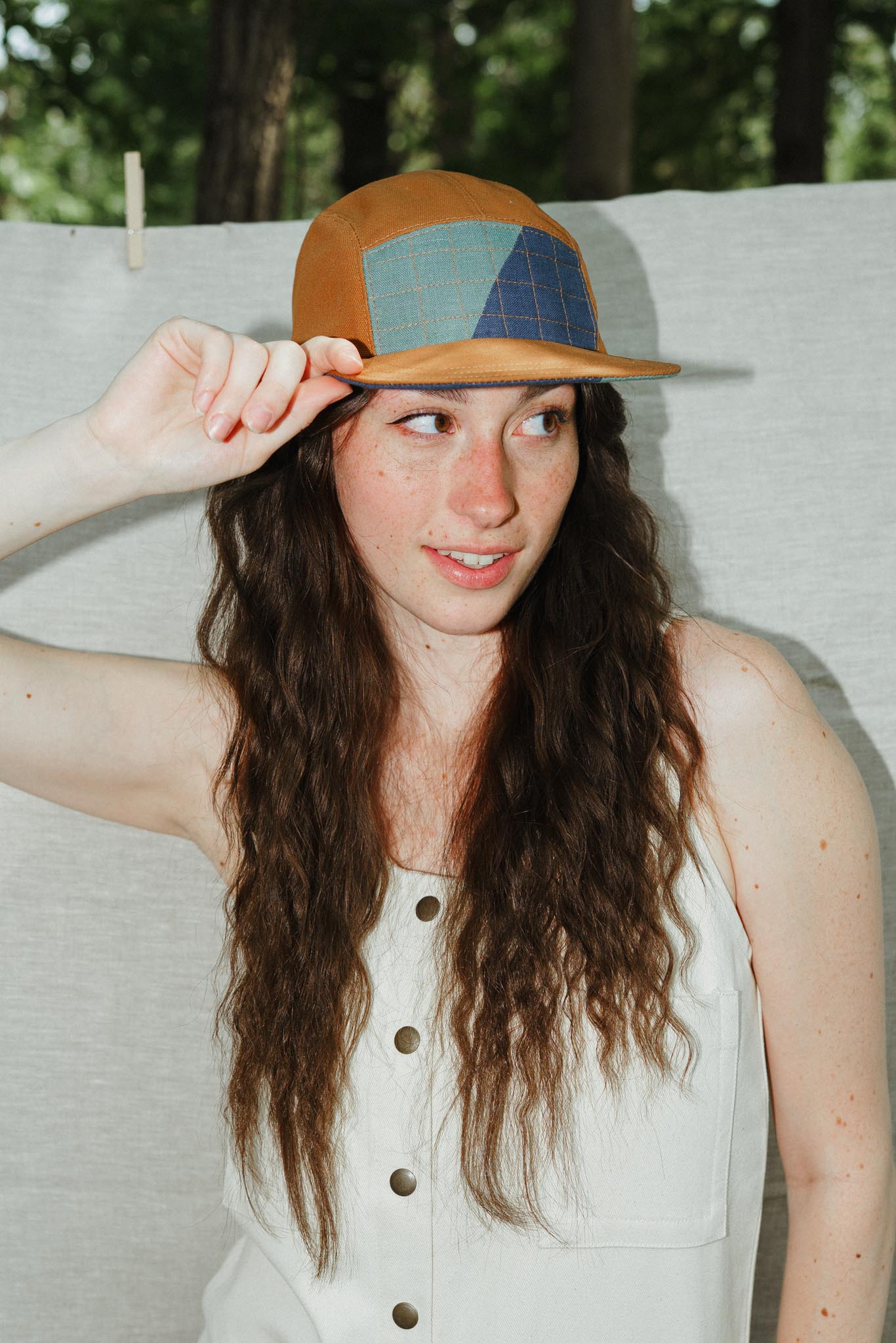 Quilted Camp Hat by Sundew Sewing in Navy
