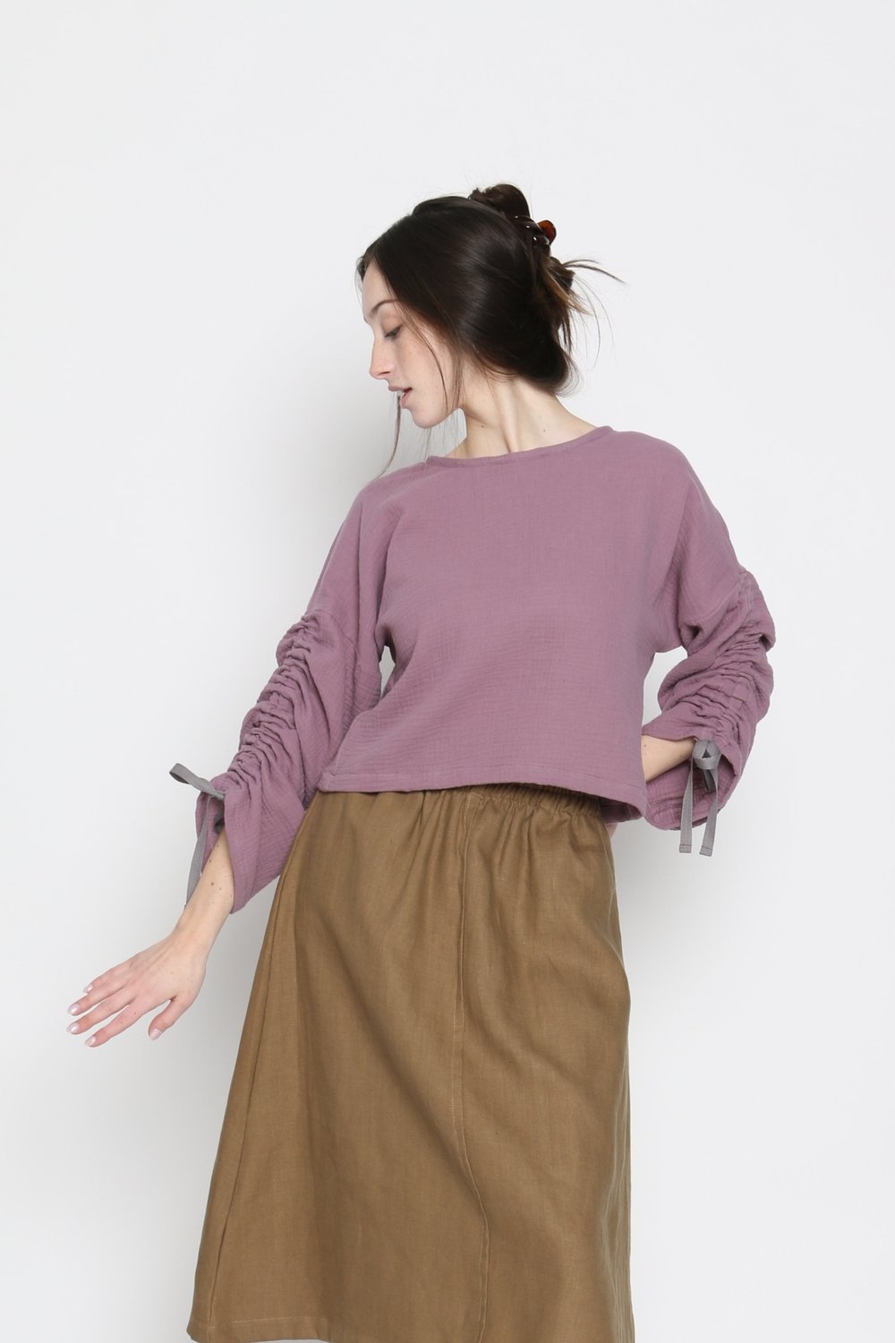 Hannah is wearing a size S.