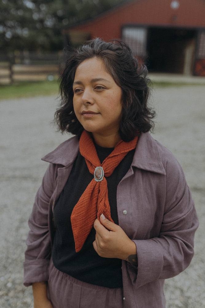 Organic Gauze Bandana in Saffron