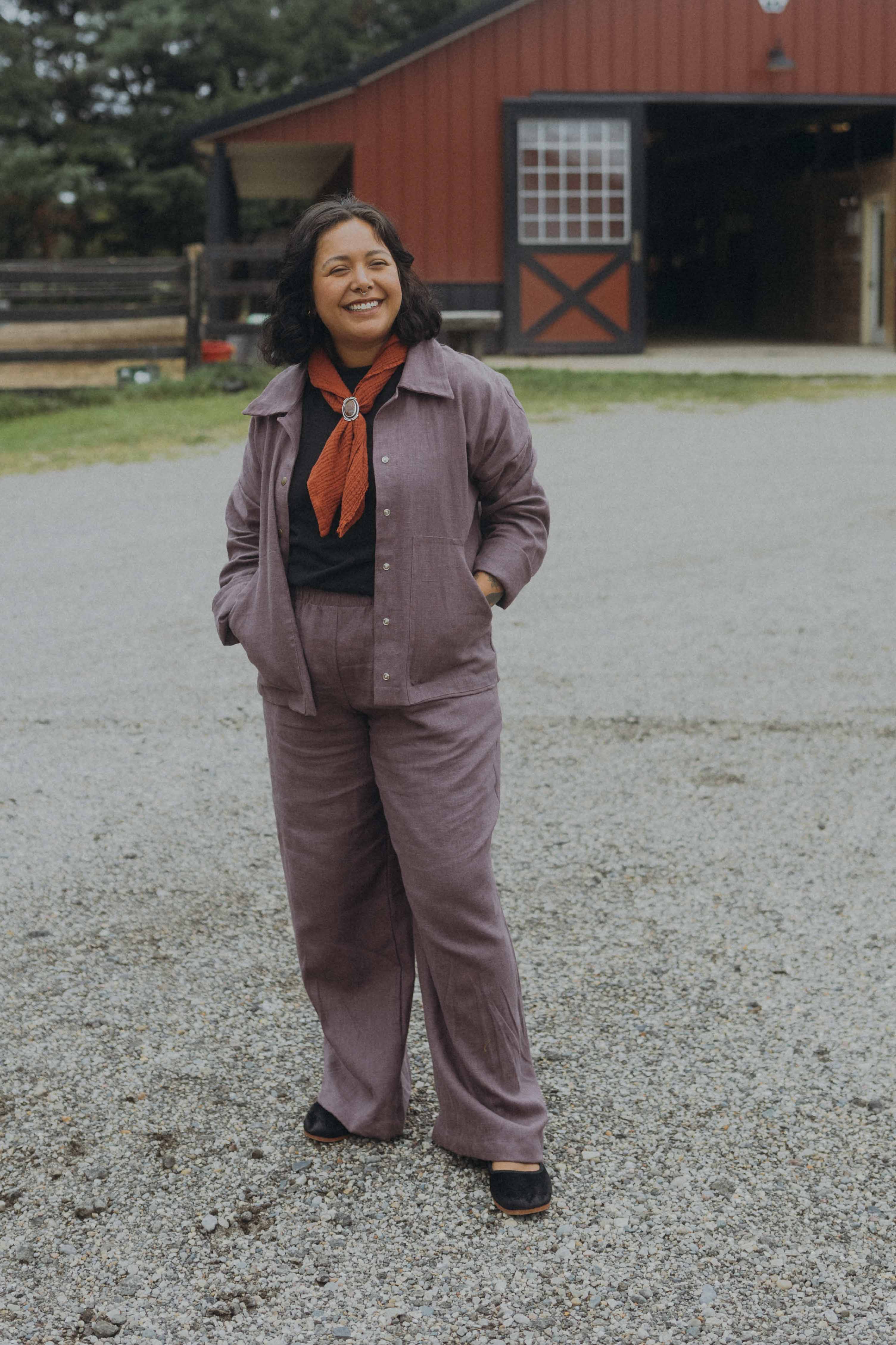 Esme is wearing a size XL bottom.