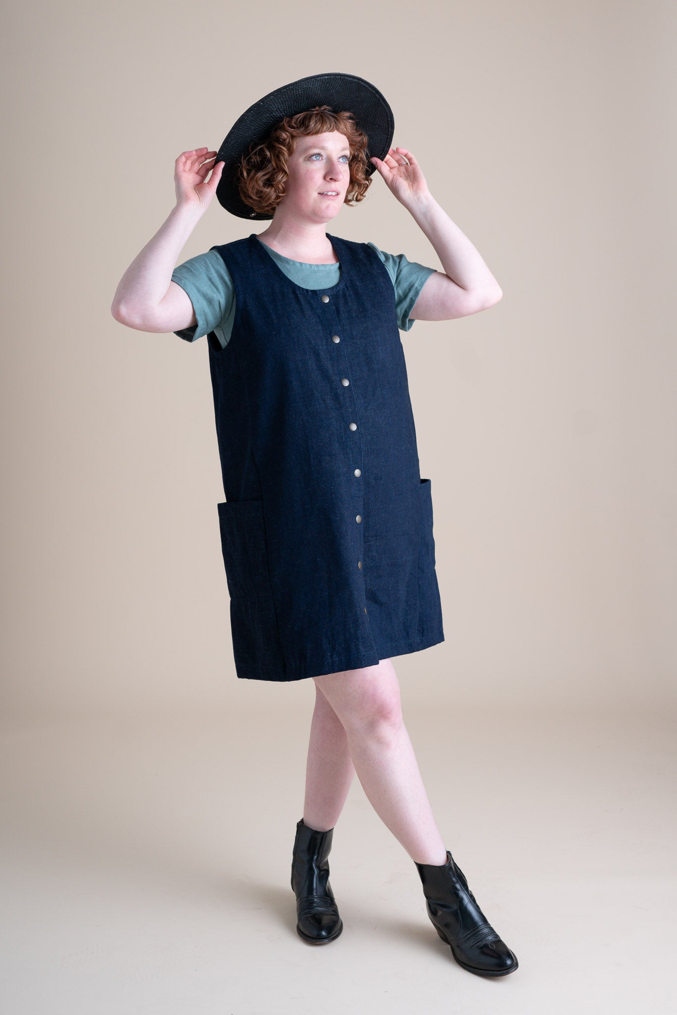 Snap Smock in Indigo Denim