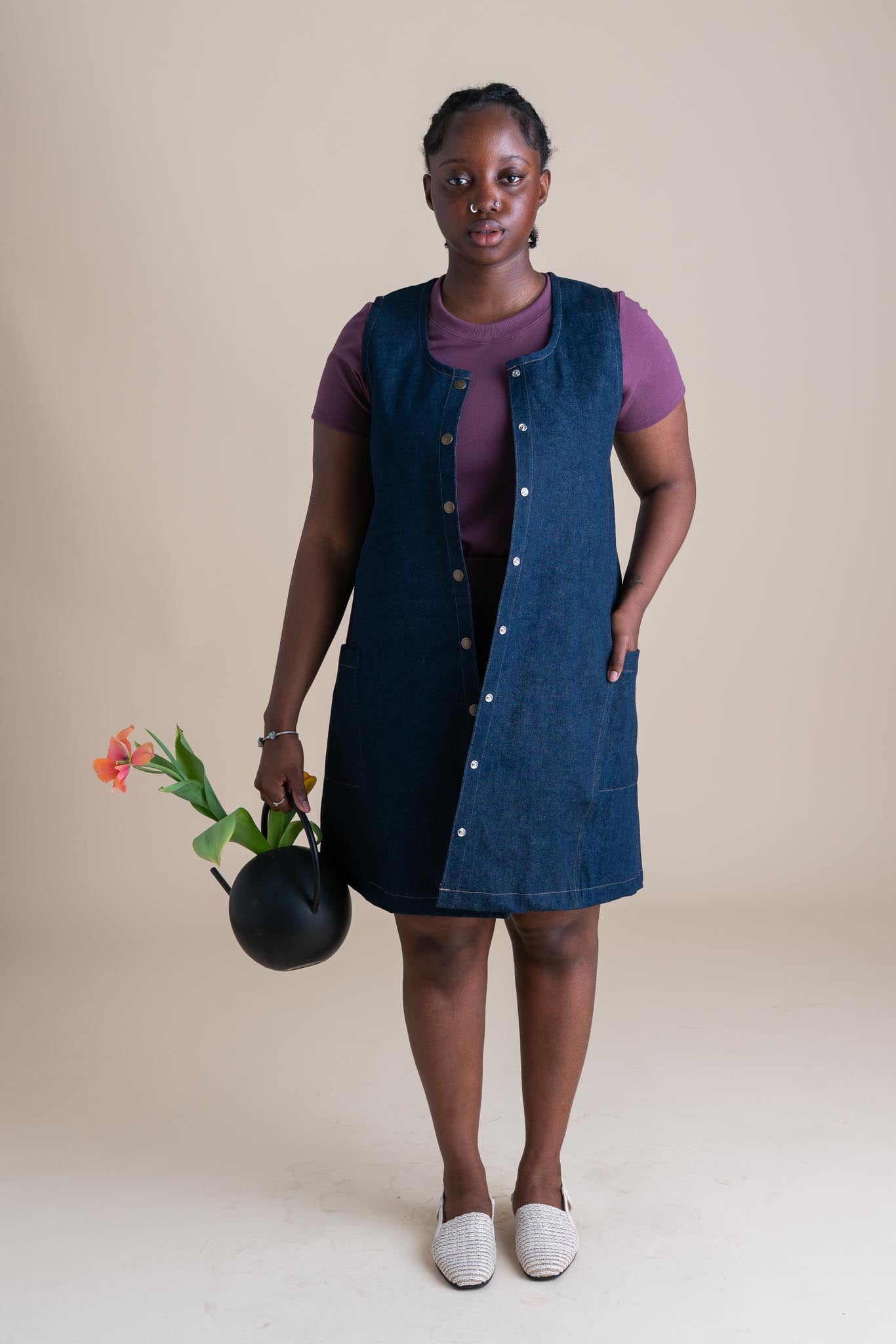 denim smock dress plus size ASOS Curve - Denim Smock Midi Dress - Women - Cotton - 14 US