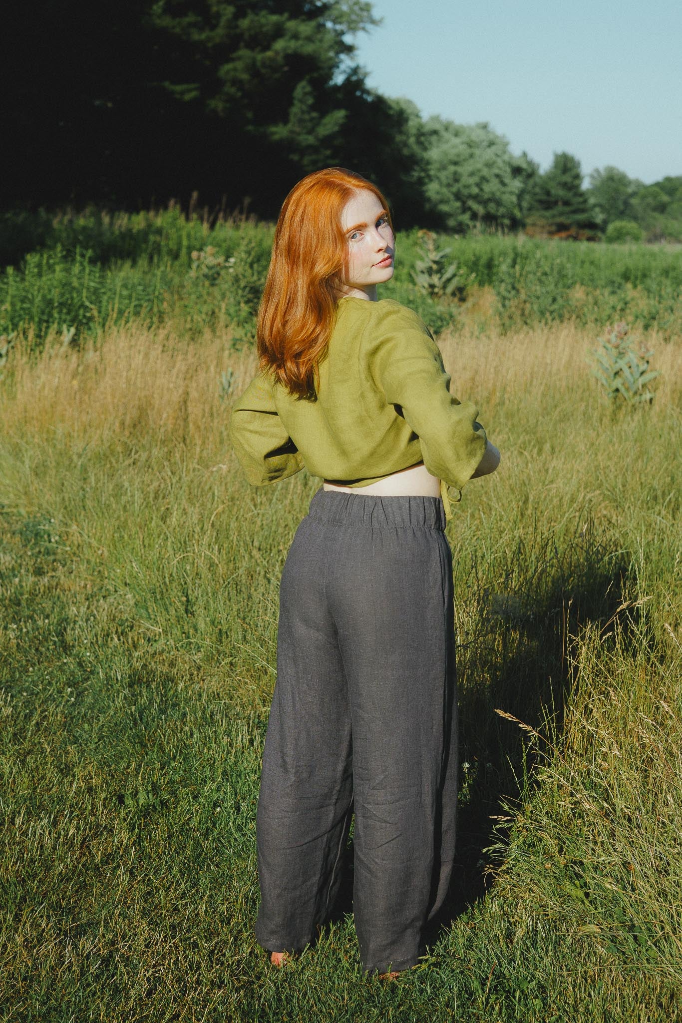 Crescent Moon Pants in Stone