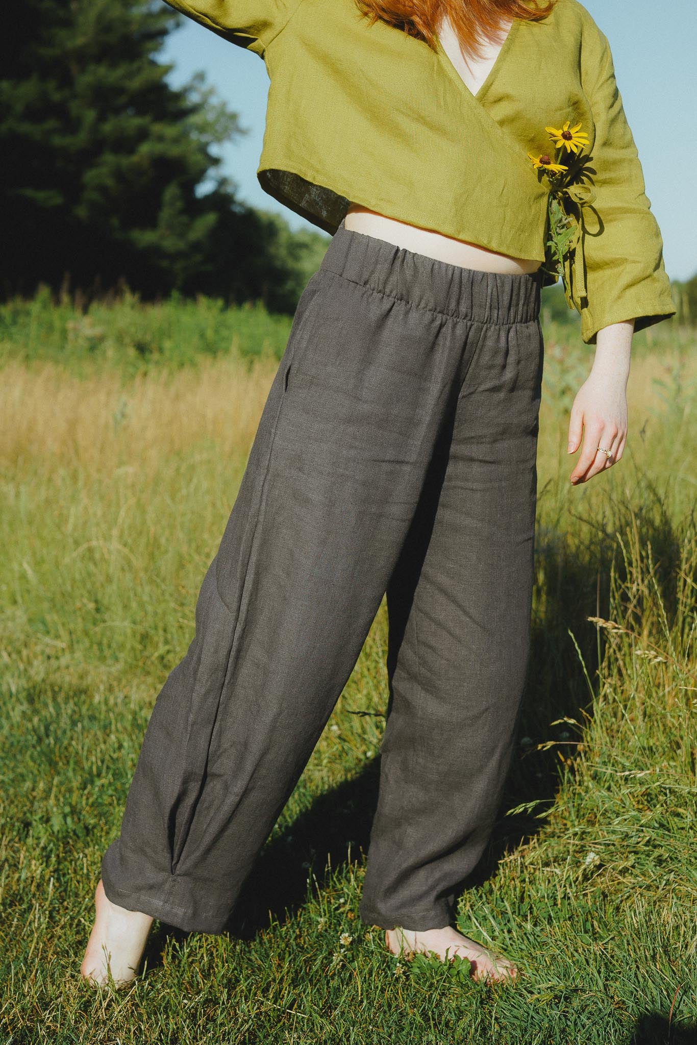 Crescent Moon Pants in Stone