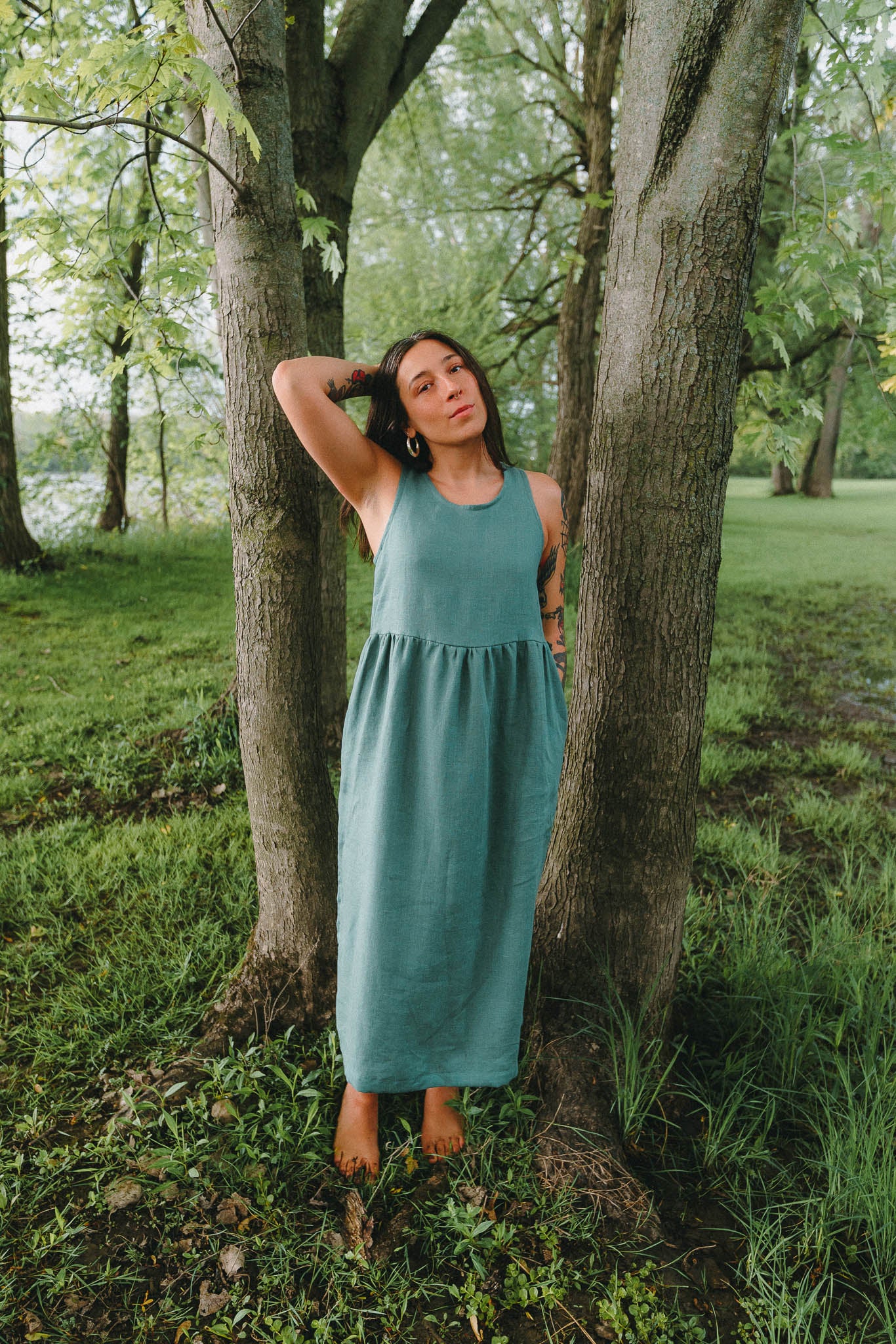 Eryn is wearing a size S.