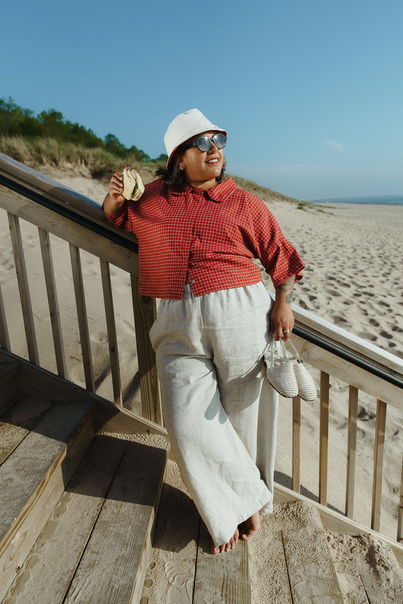 Bucket Hat in Red Check