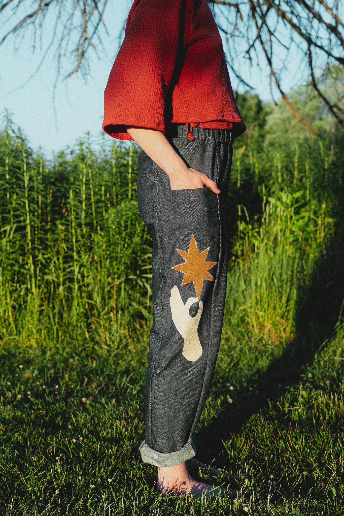 Cinema Pants in Red Hat Creative