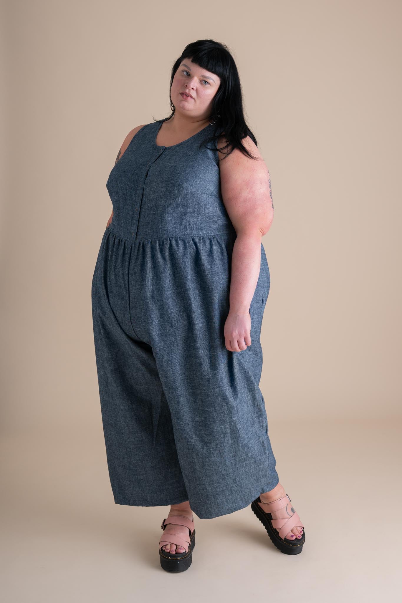Backyard Jumpsuit (Updated) in Indigo Chambray