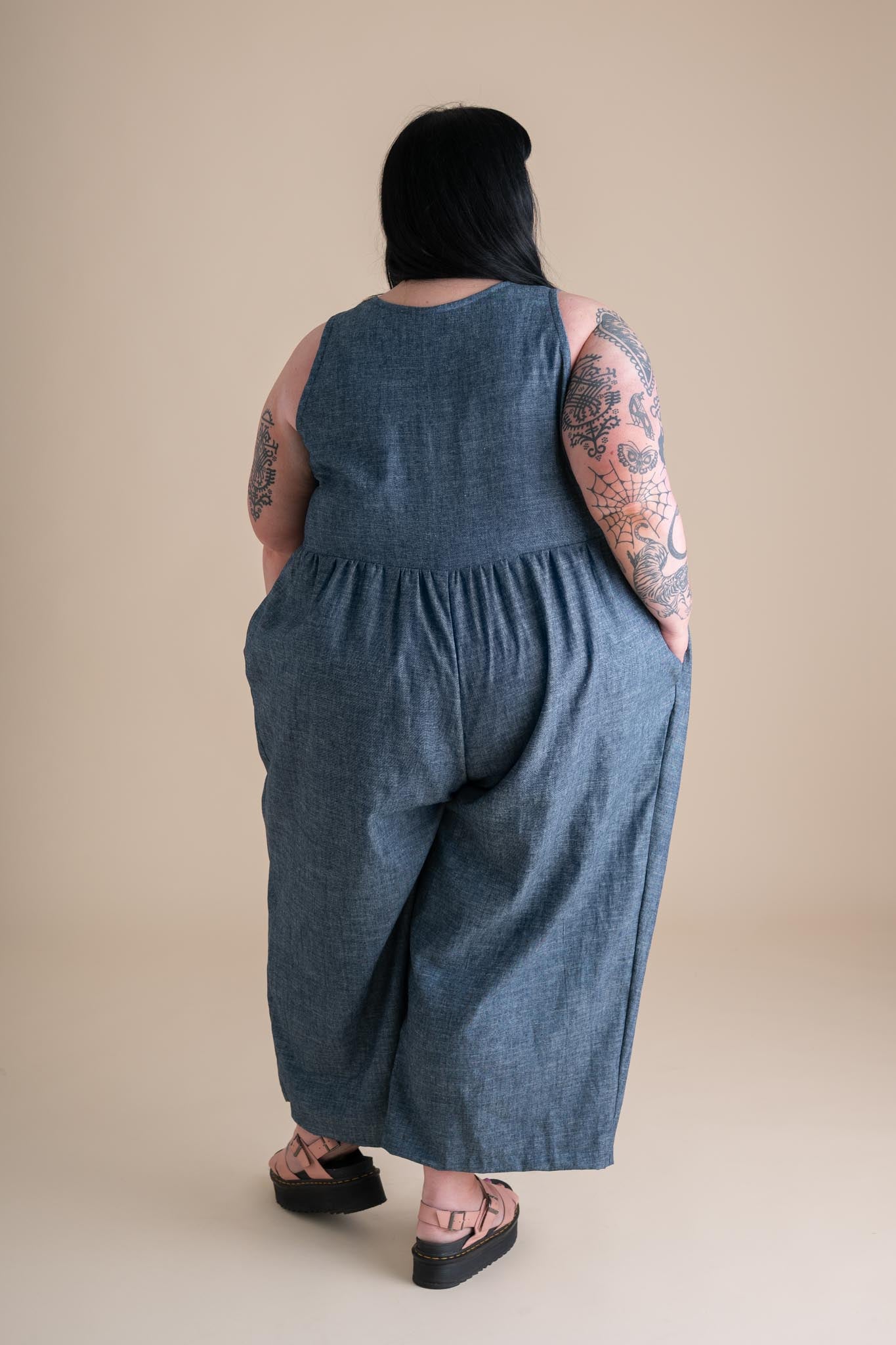 Backyard Jumpsuit (Updated) in Indigo Chambray