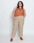 Amber is wearing an XL. Her measurements are: Height 5'7" | Bust 49" | Waist 47" | Hip 53"
