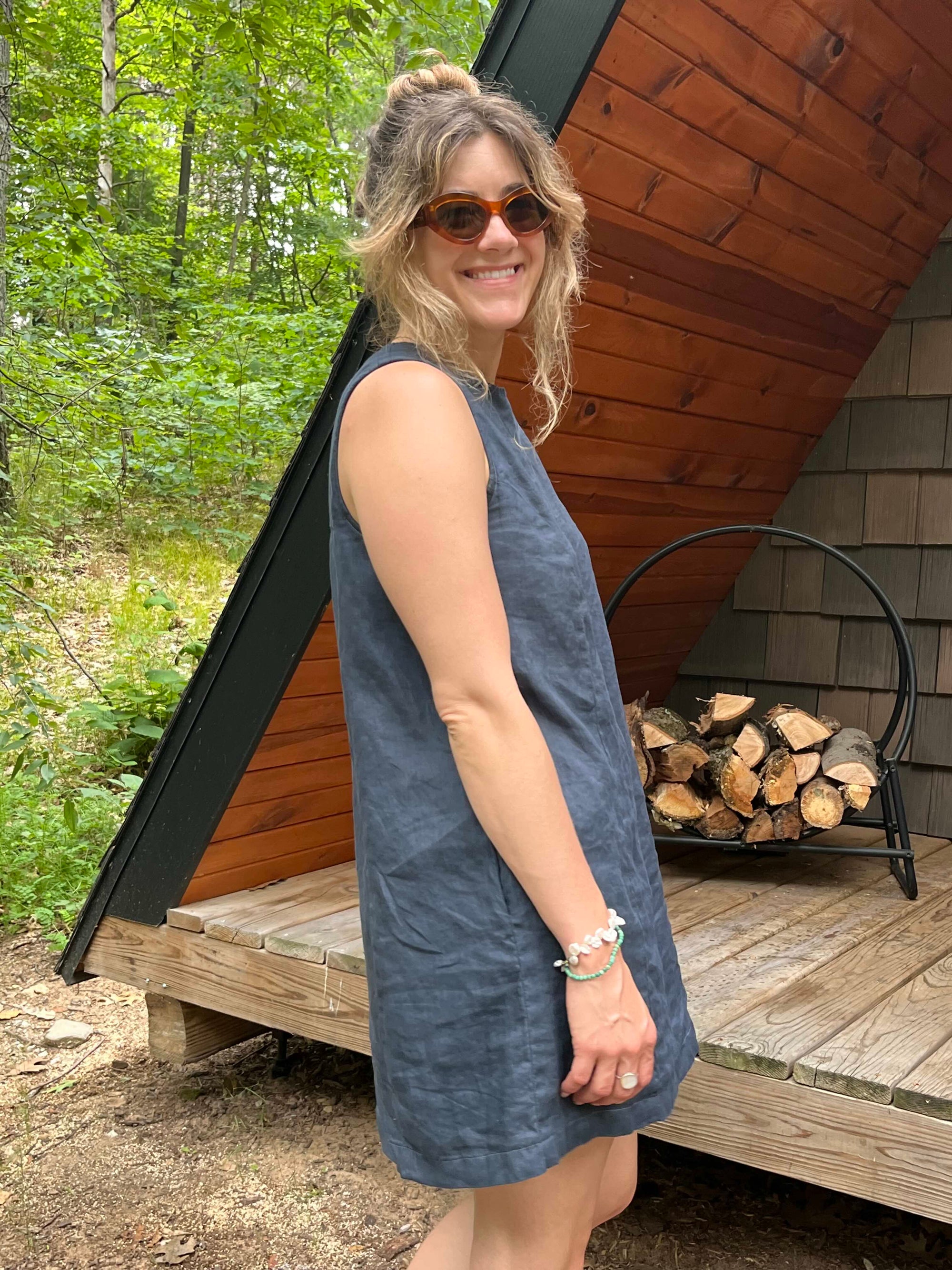 Beth Dress in Navy