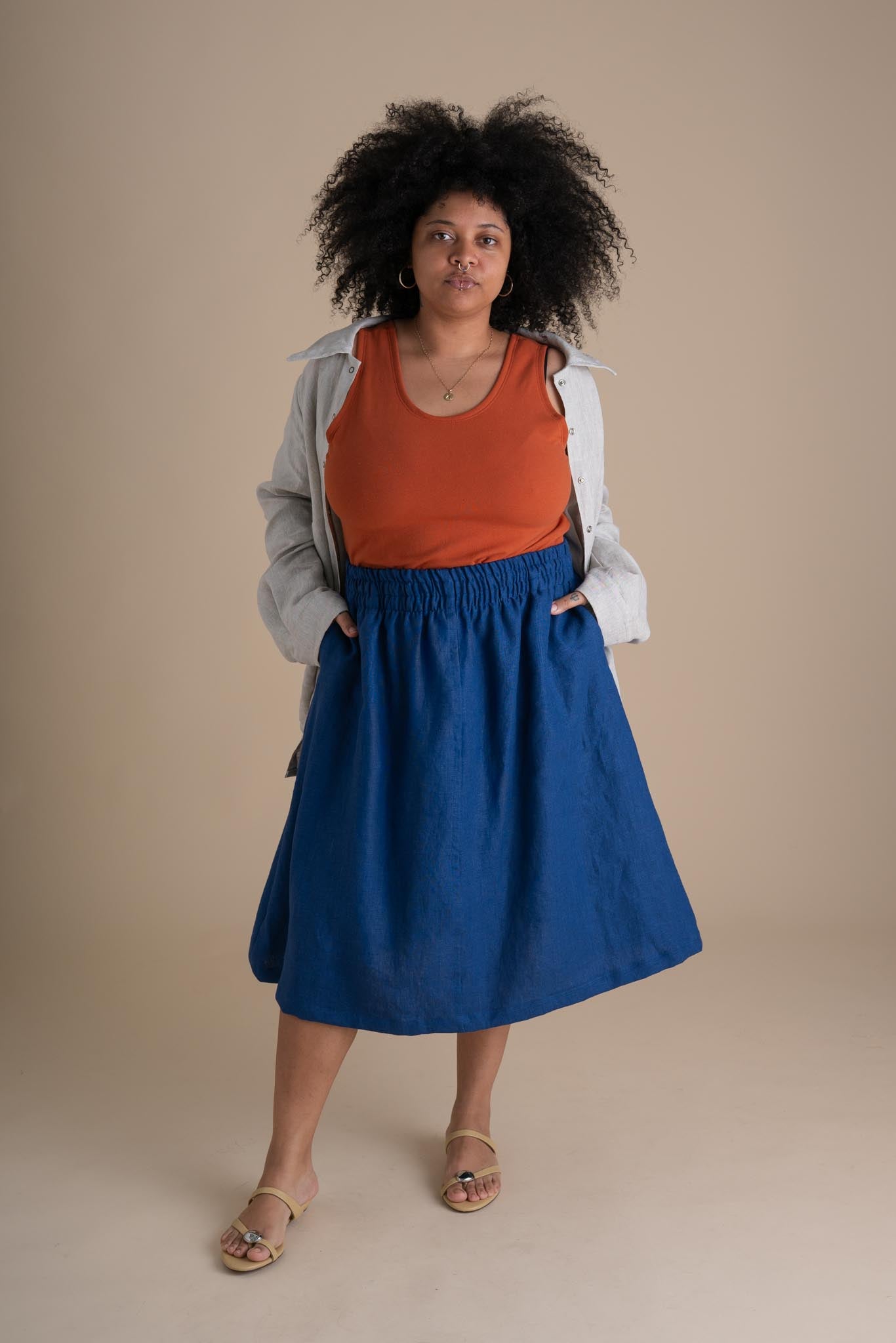 Evening Midi Skirt (Updated) in Kingfisher