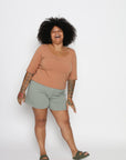 Ayanna is wearing a size XXL top and XL bottom. Her measurements are: Height 5'3" | Bust 49" | Waist 39" | Hip 50"