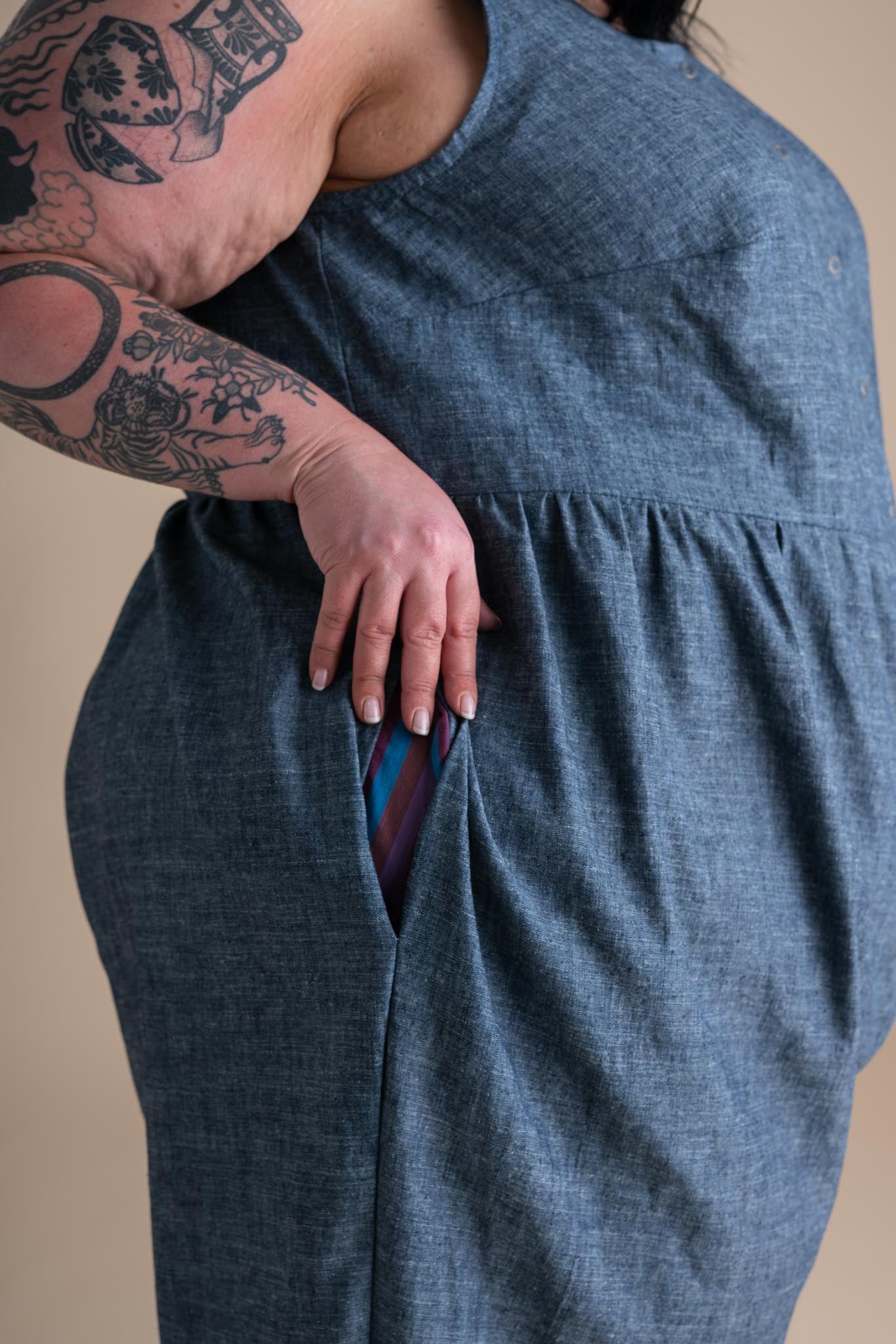 Backyard Jumpsuit (Updated) in Indigo Chambray