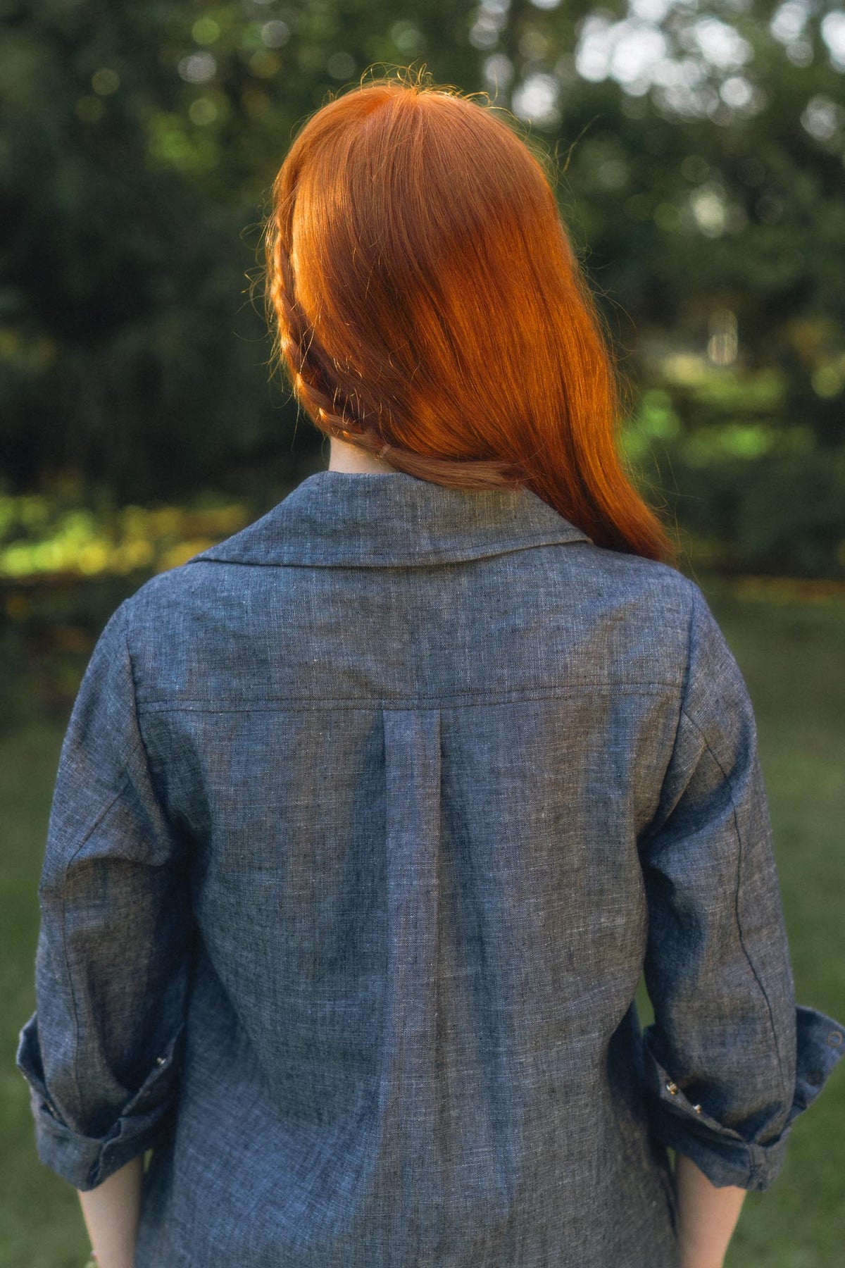 Aurelia Dress in Indigo Chambray
