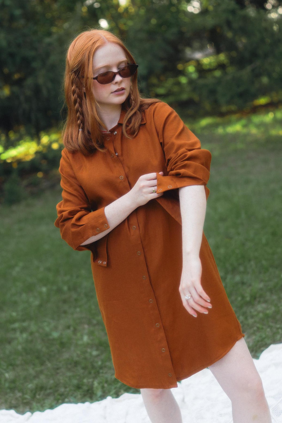 Aurelia Dress in Rust