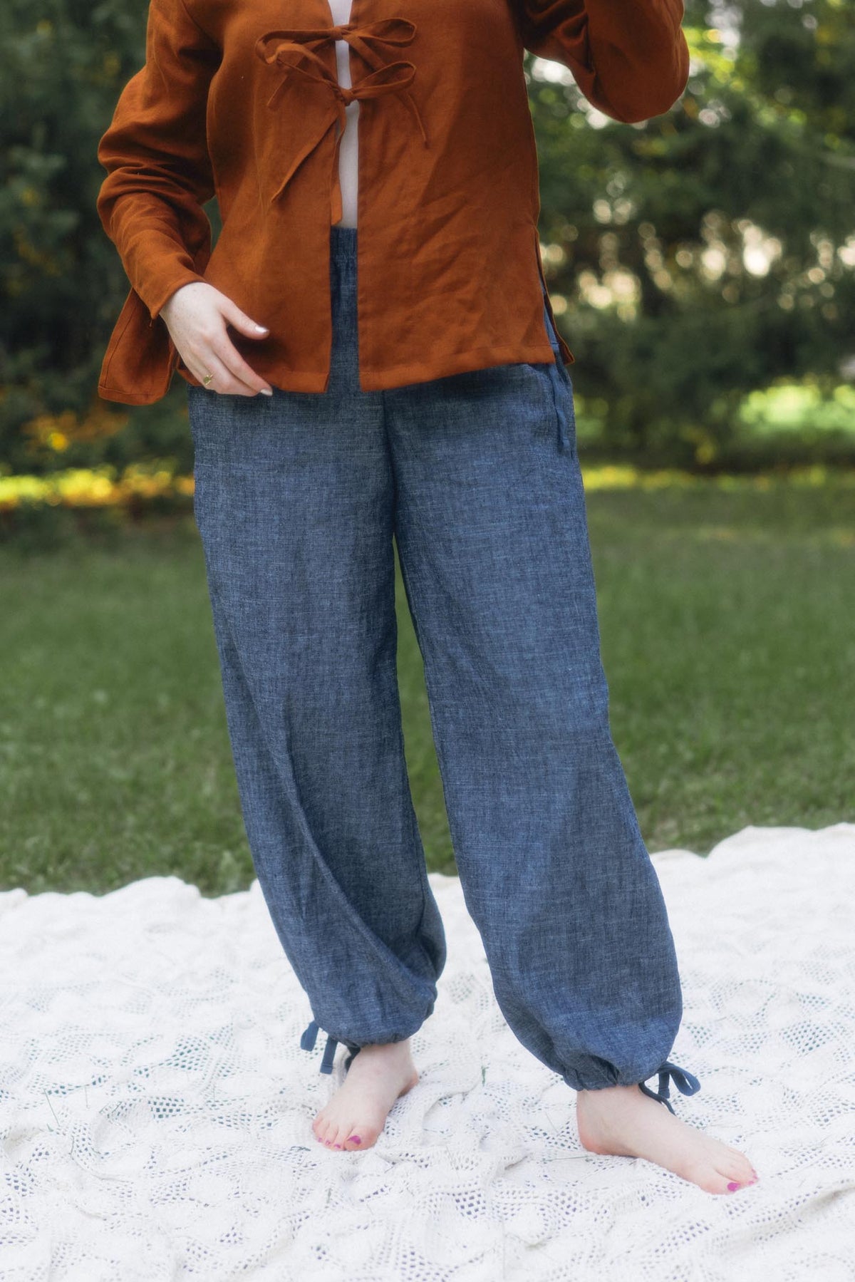Vesper Pants in Indigo Chambray