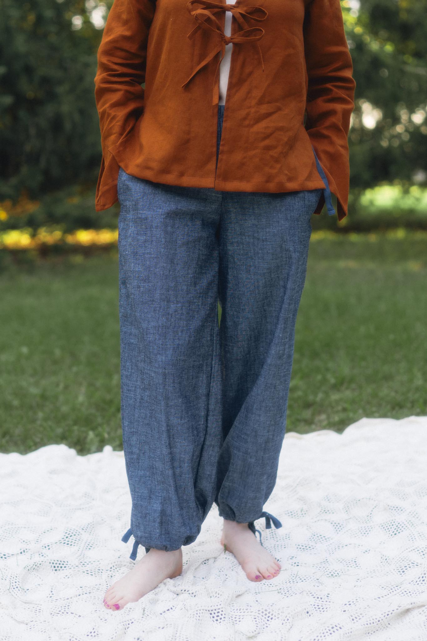 Vesper Pants in Indigo Chambray