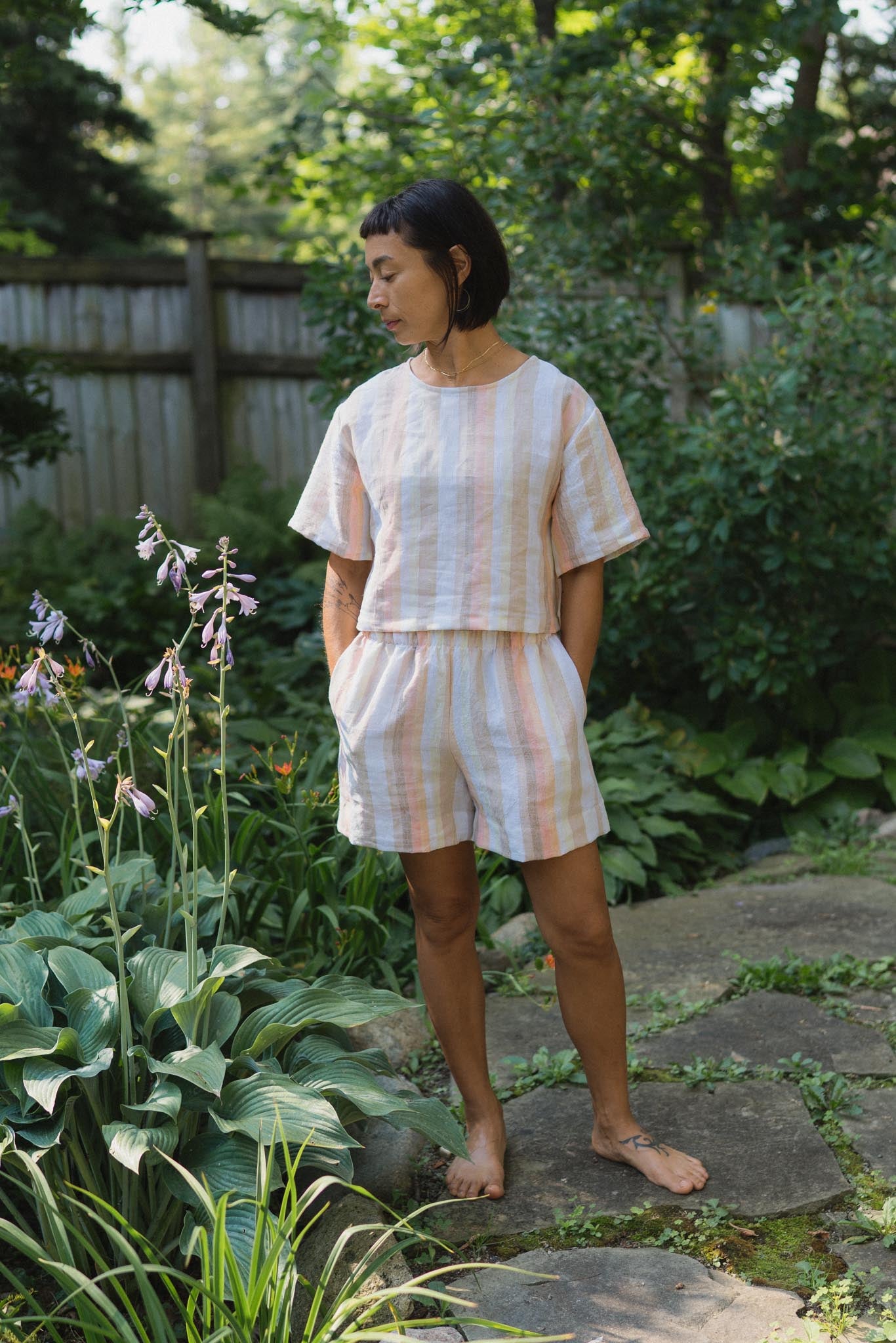 Chloe Tee (Updated) in Desert Stripe