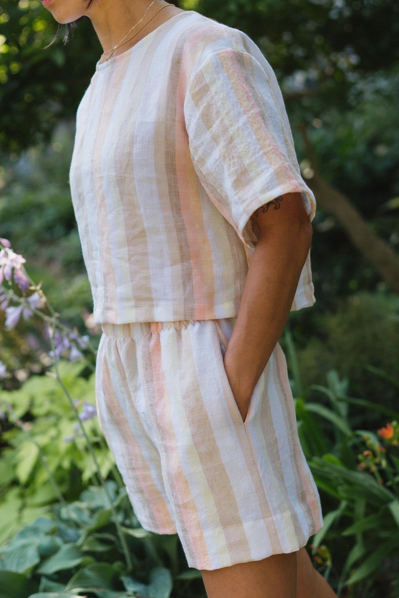 Court Short in Desert Stripe