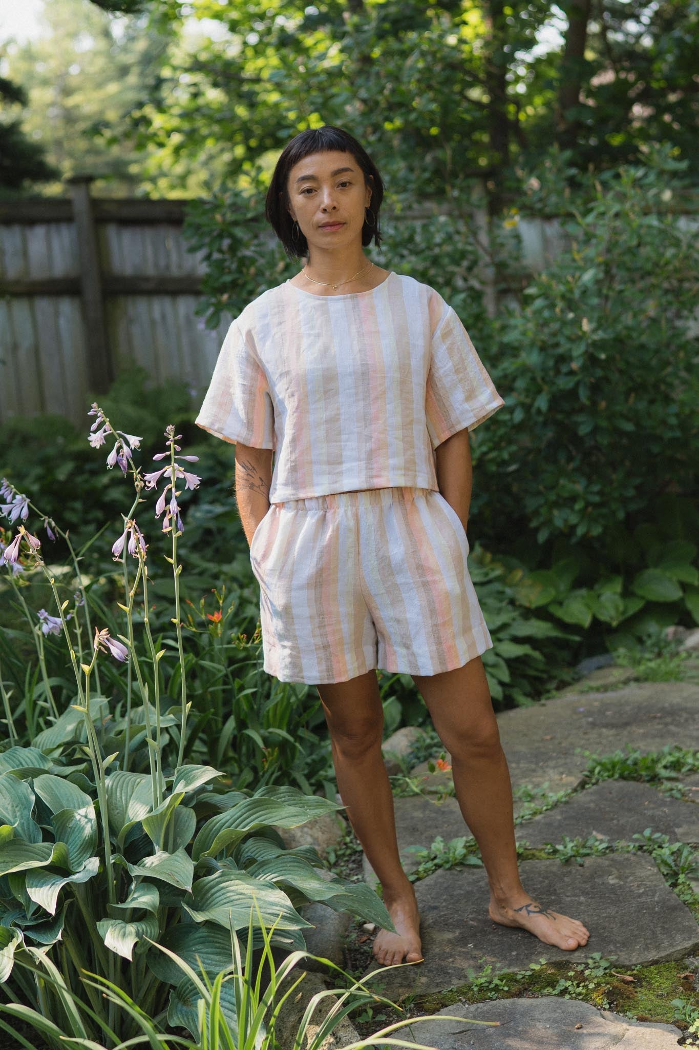 Court Short in Desert Stripe