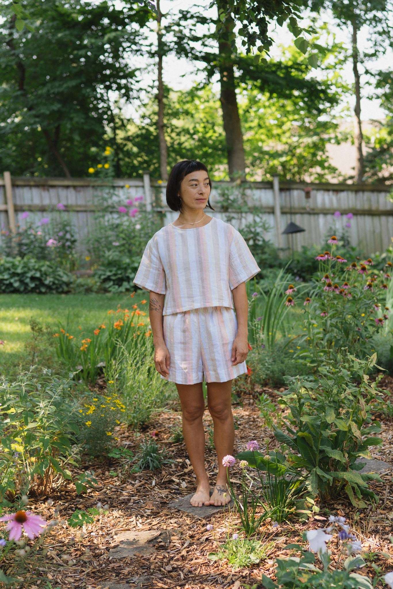 Court Short in Desert Stripe