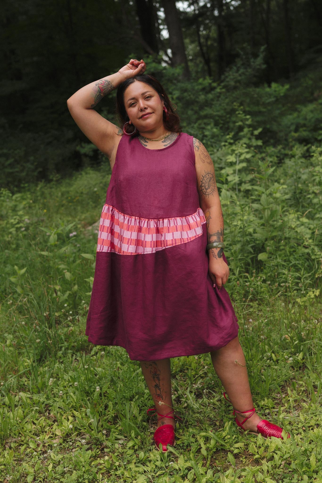 Sassafras Dress (Updated) in Hibiscus