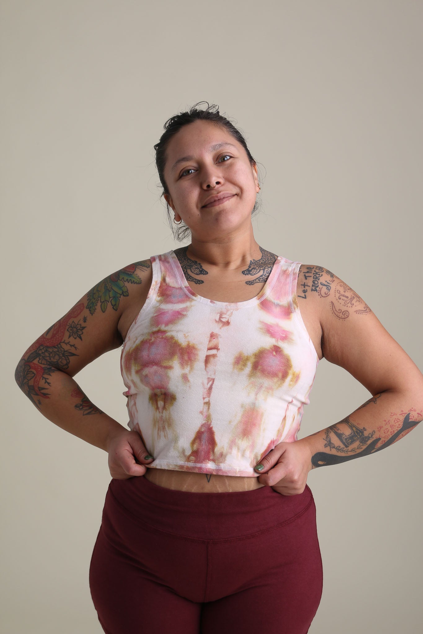 Esme is wearing a size L.