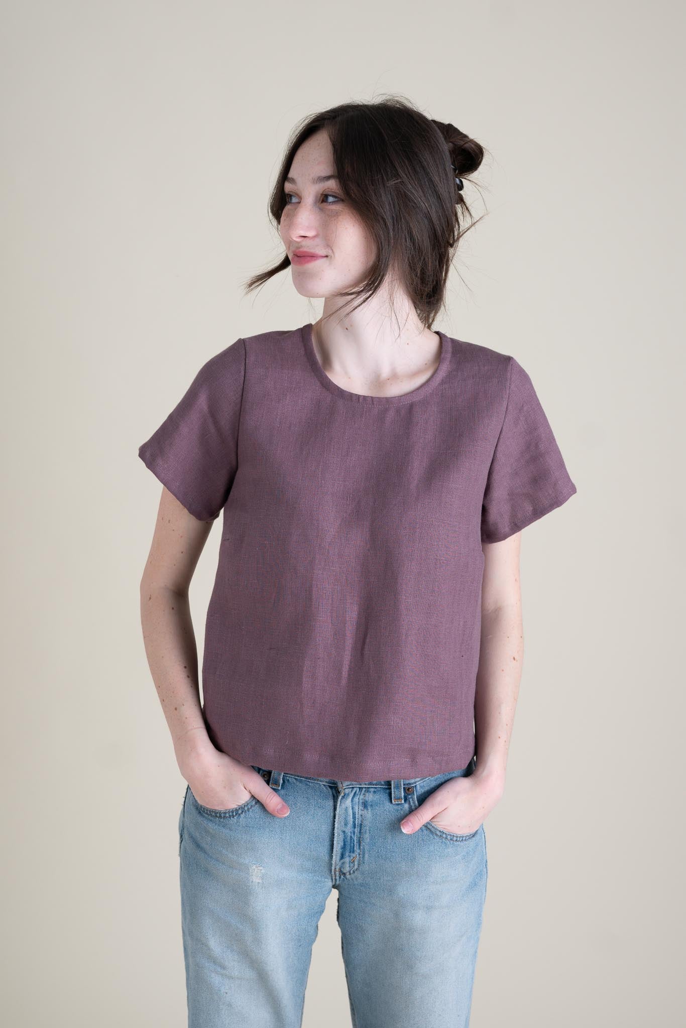 Hannah is wearing a size S.