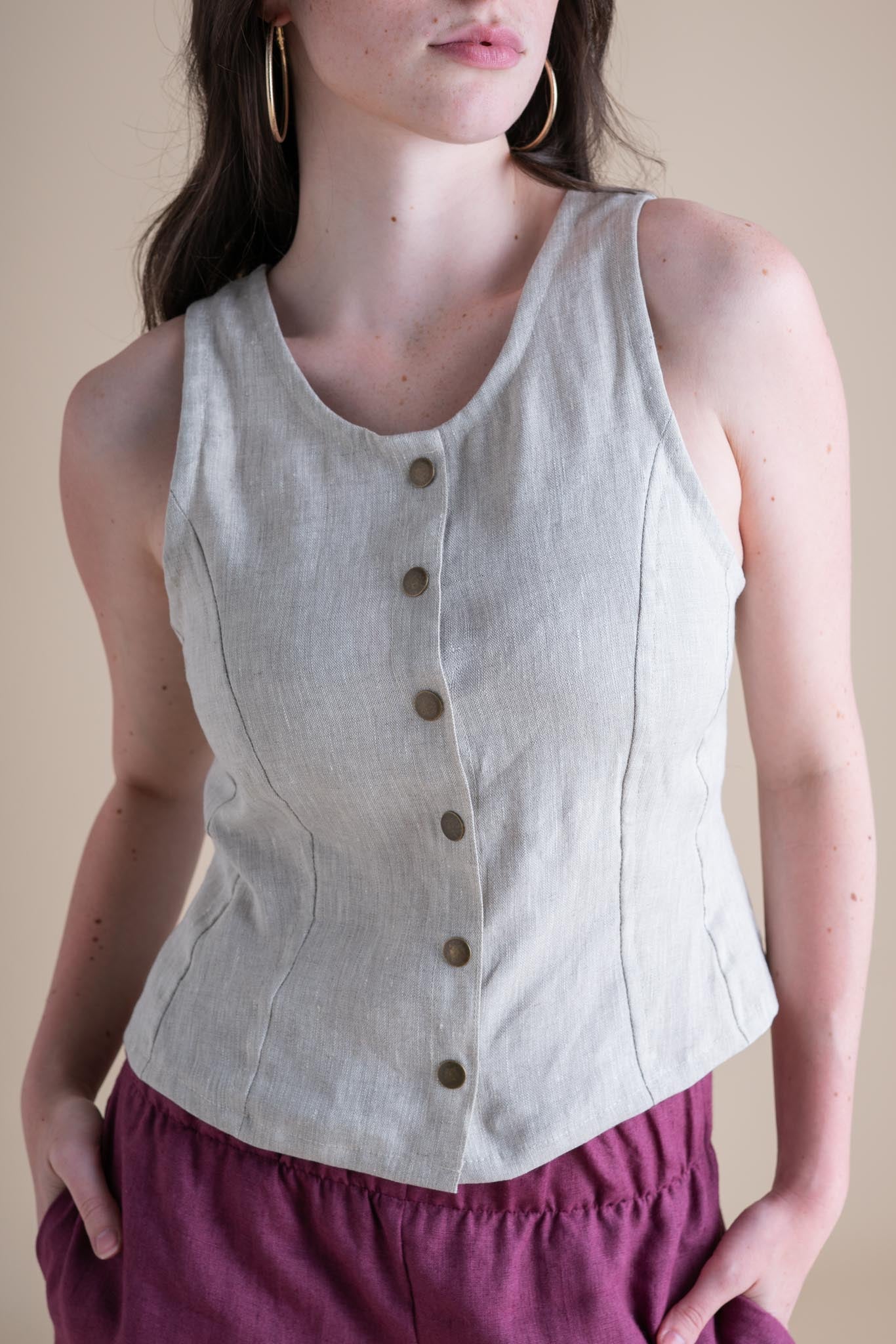 Hannah is wearing a size S.