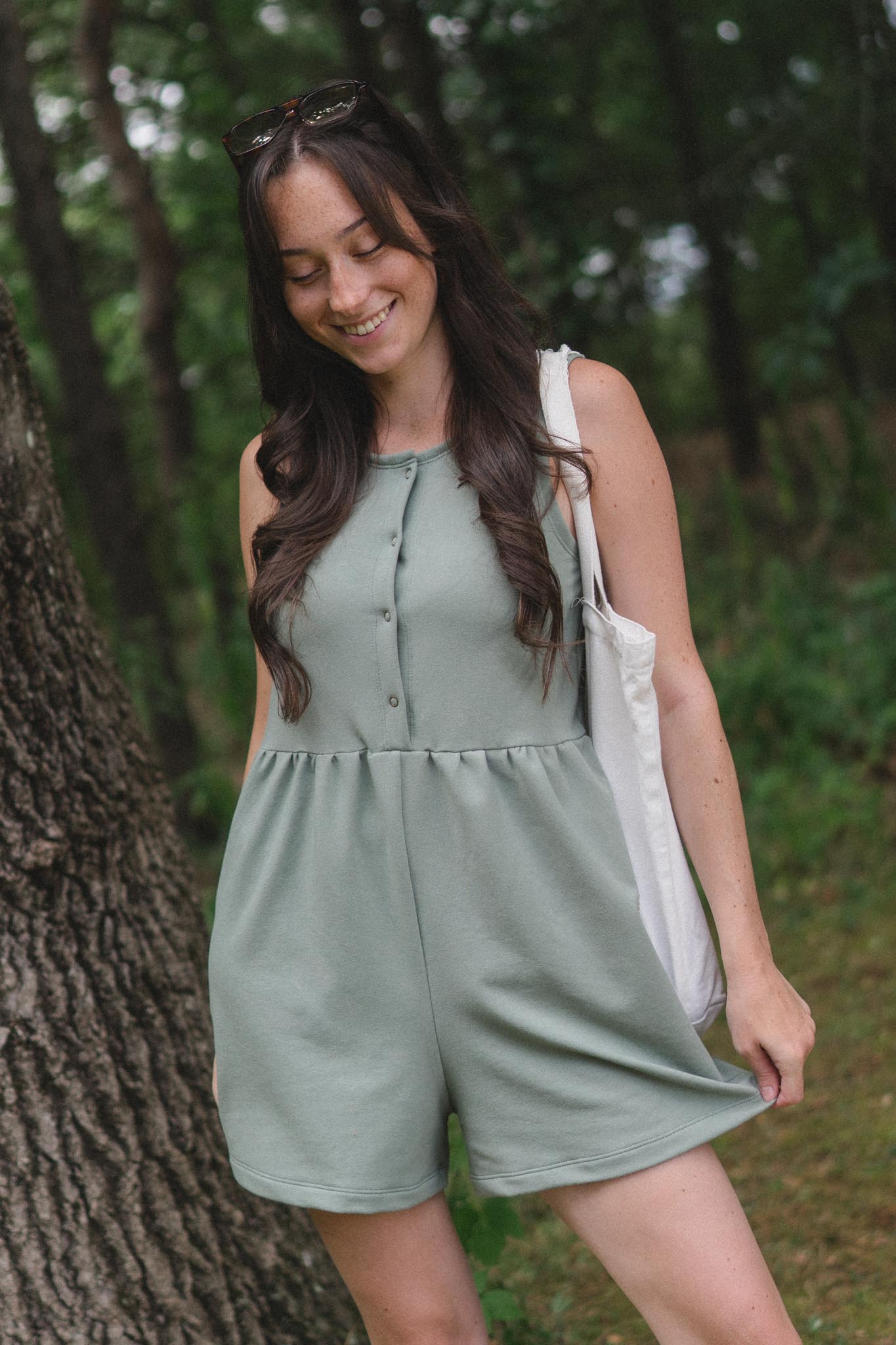Hannah is wearing a size S.