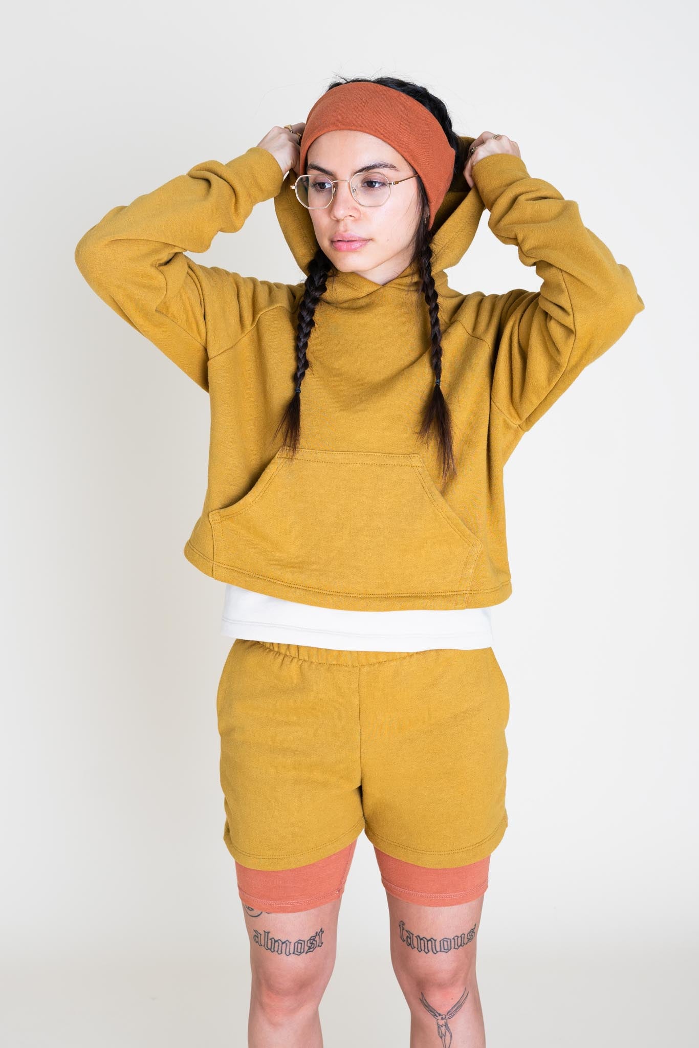 LJ is wearing a size XXS Cropped.