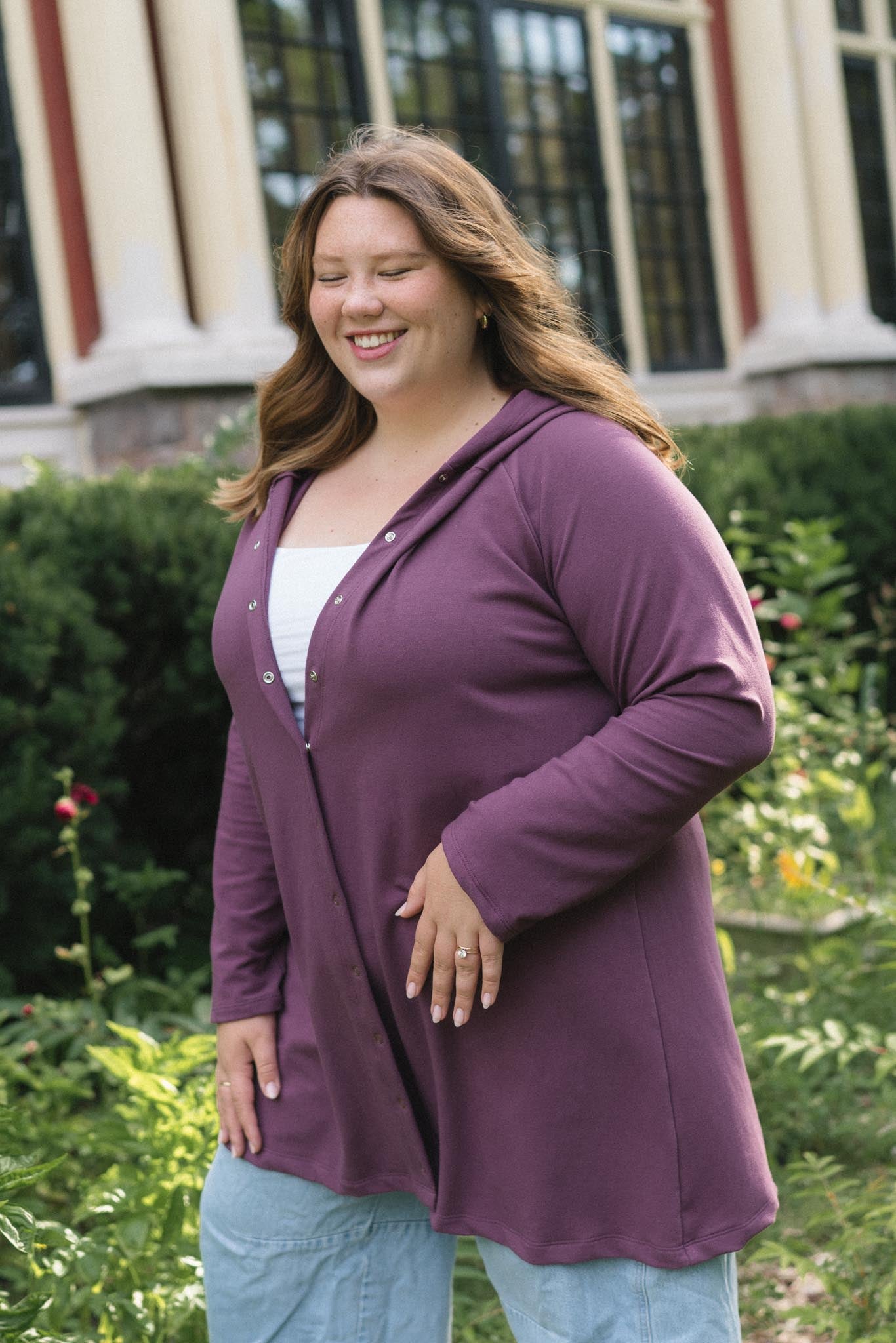 Amelia Cardigan in Plum