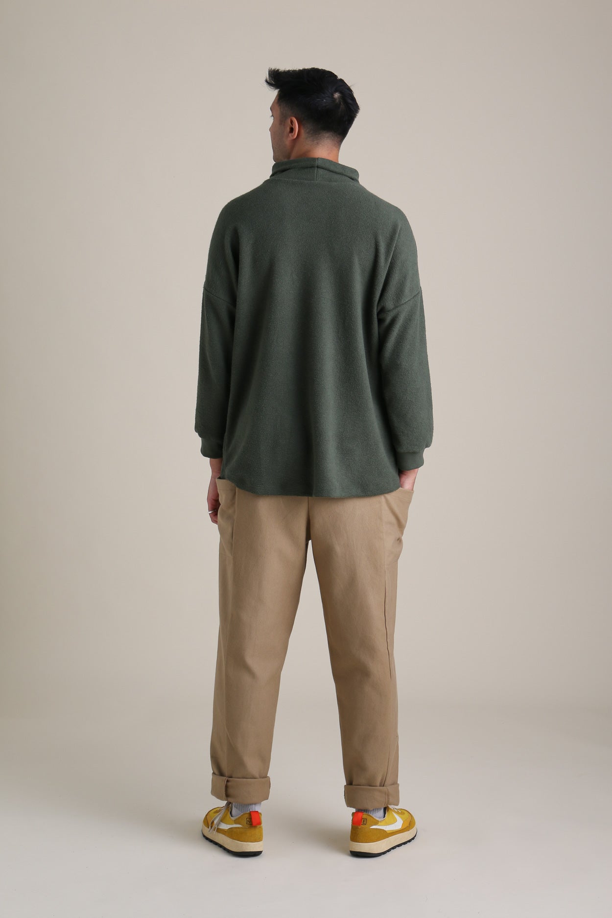 Matt is wearing a size L.