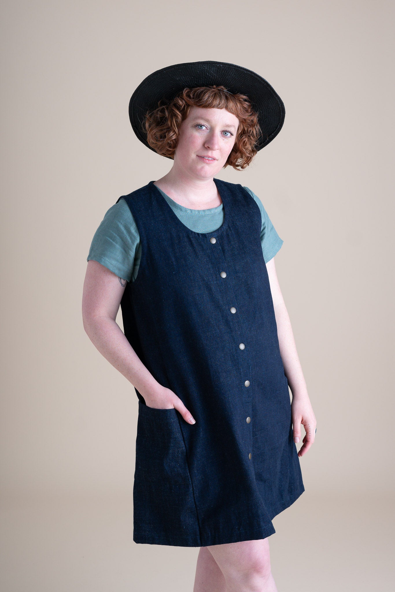 Snap Smock in Indigo Denim