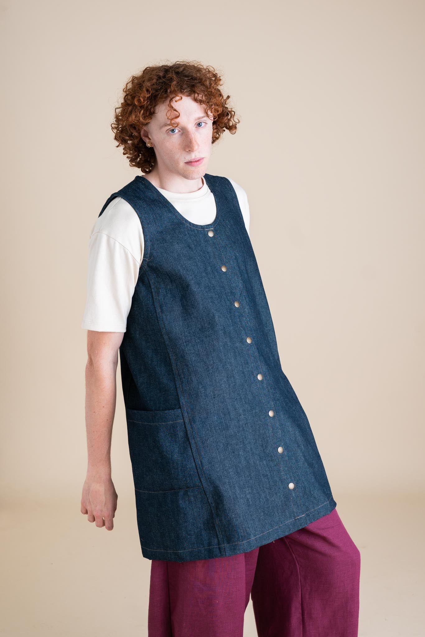 Snap Smock in Cone Denim
