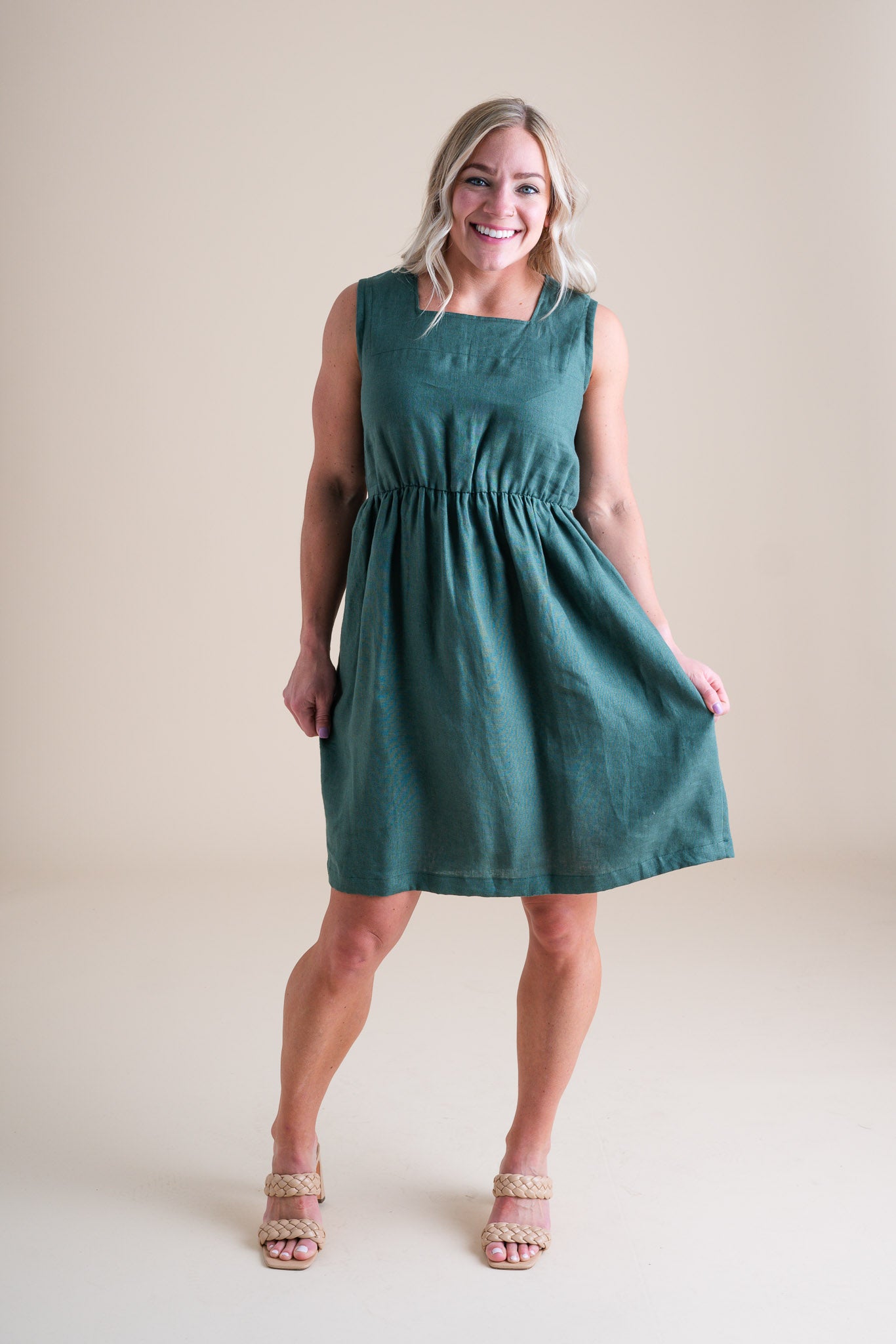Rachel is wearing a size S.