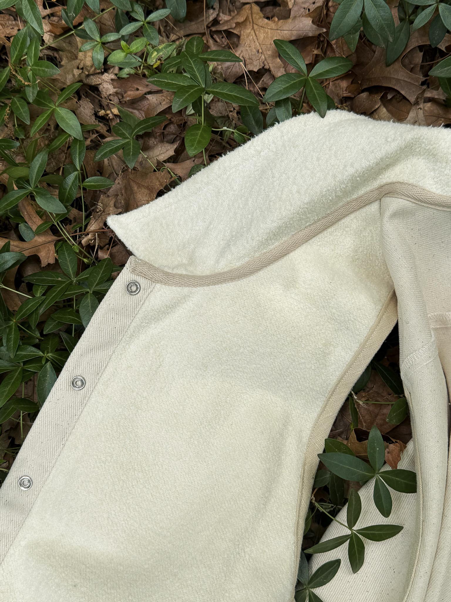 Collared Vest in Organic Natural Denim