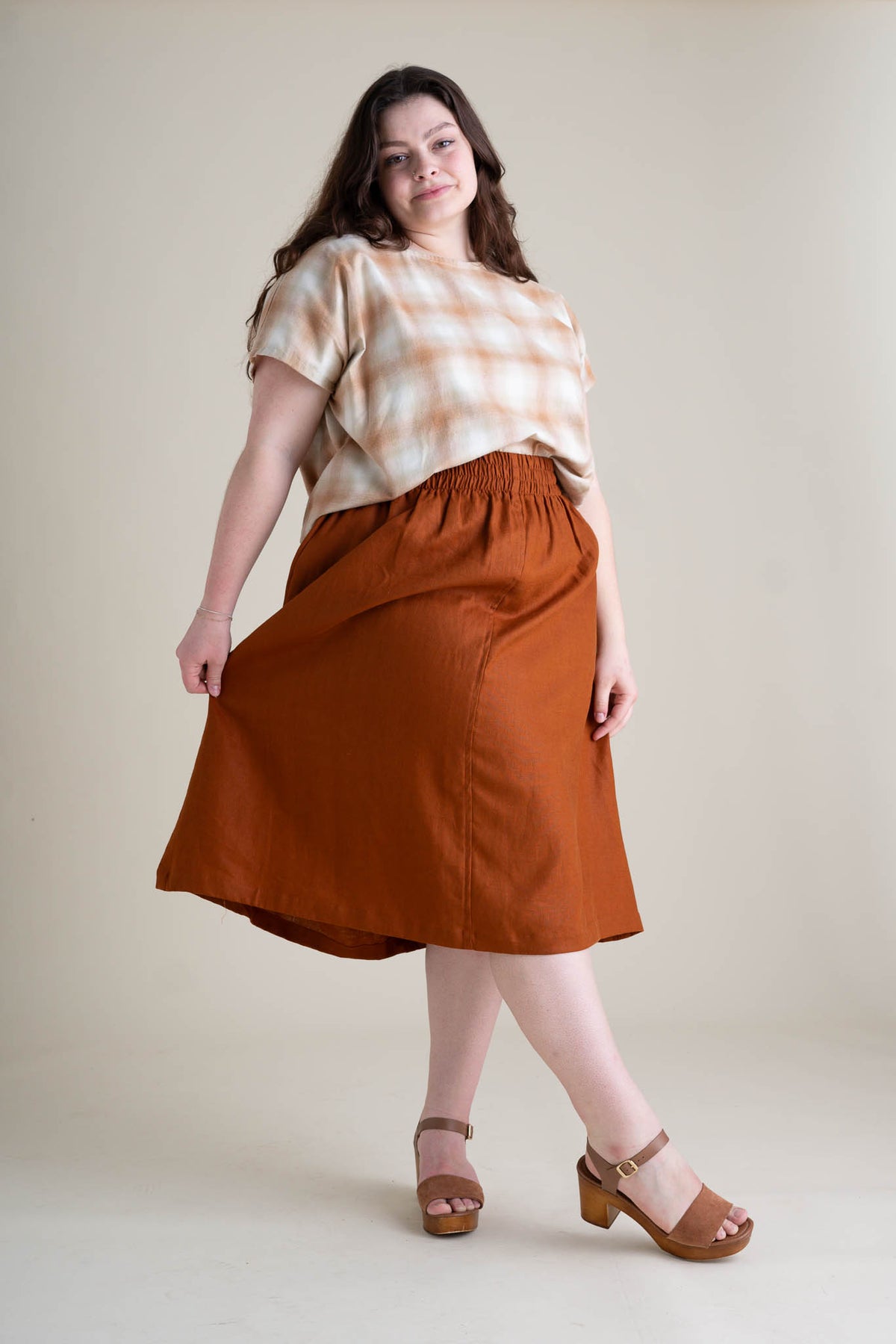 Sira Midi Dress-Rust main image 0