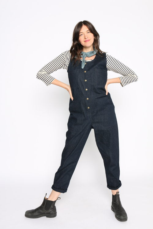 Rebel Denim Jumpsuit in Indigo Denim