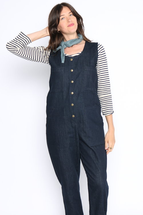 Rebel Denim Jumpsuit in Indigo Denim